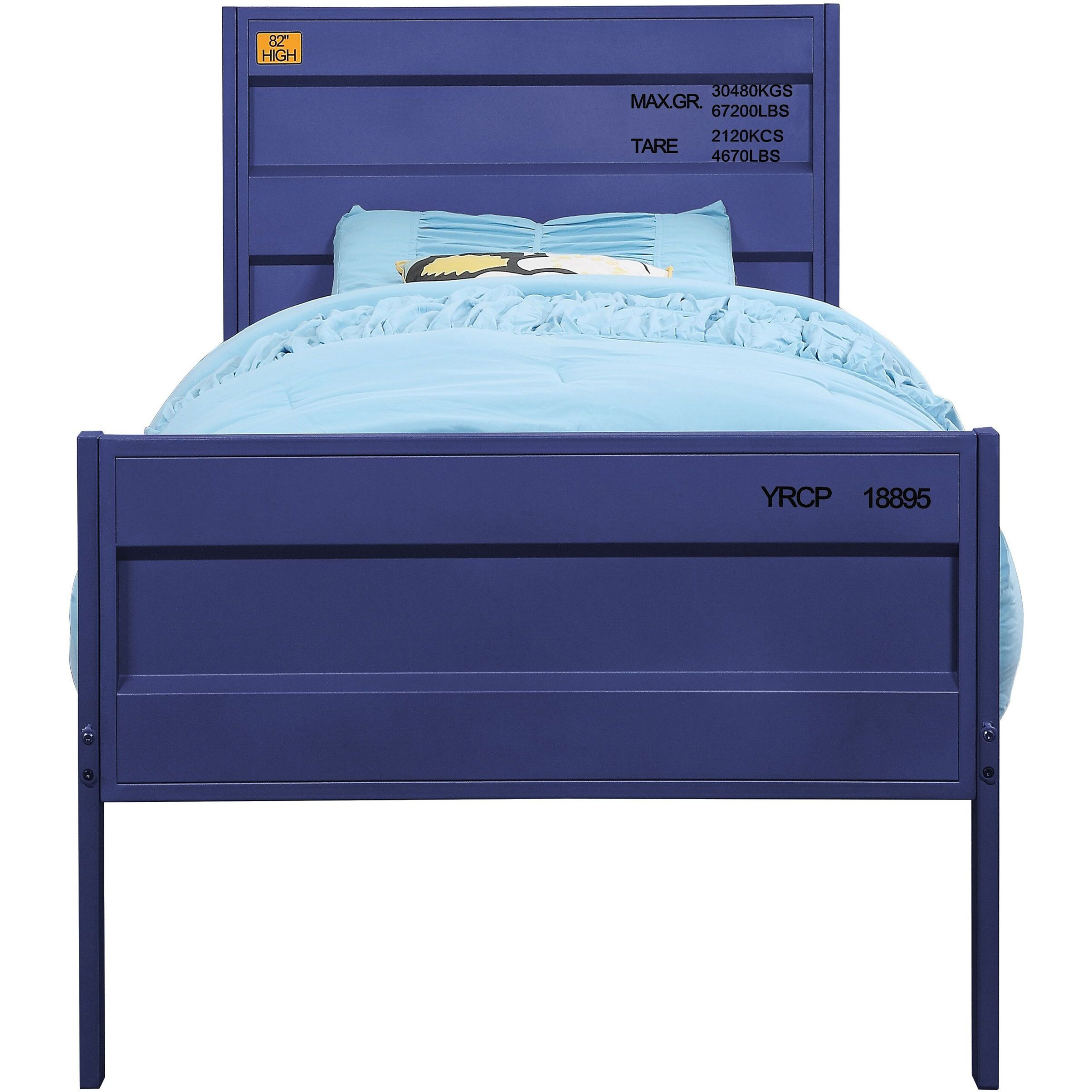 Blue Twin Platform Bed