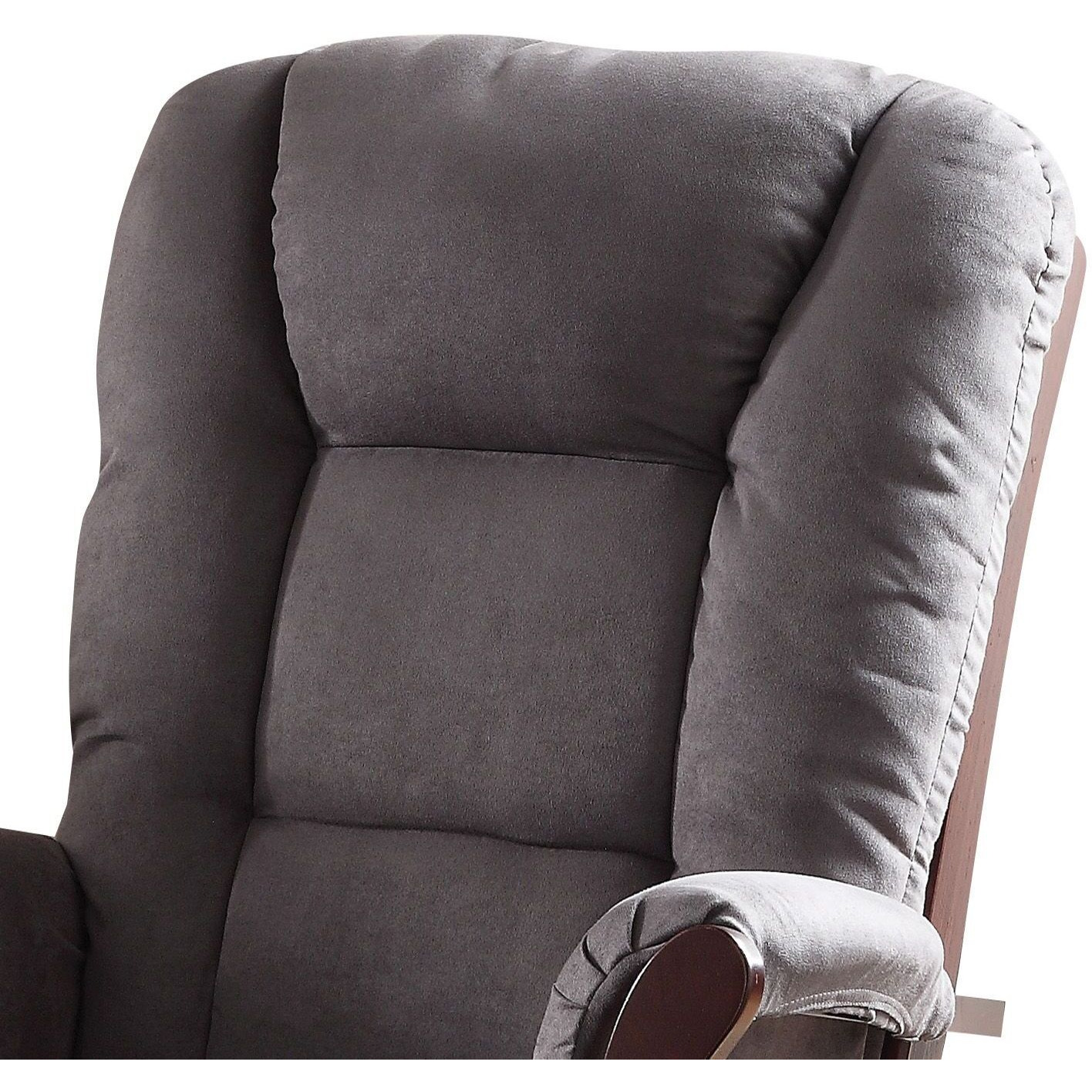 Grey And Cherry Glider Chair With Ottoman