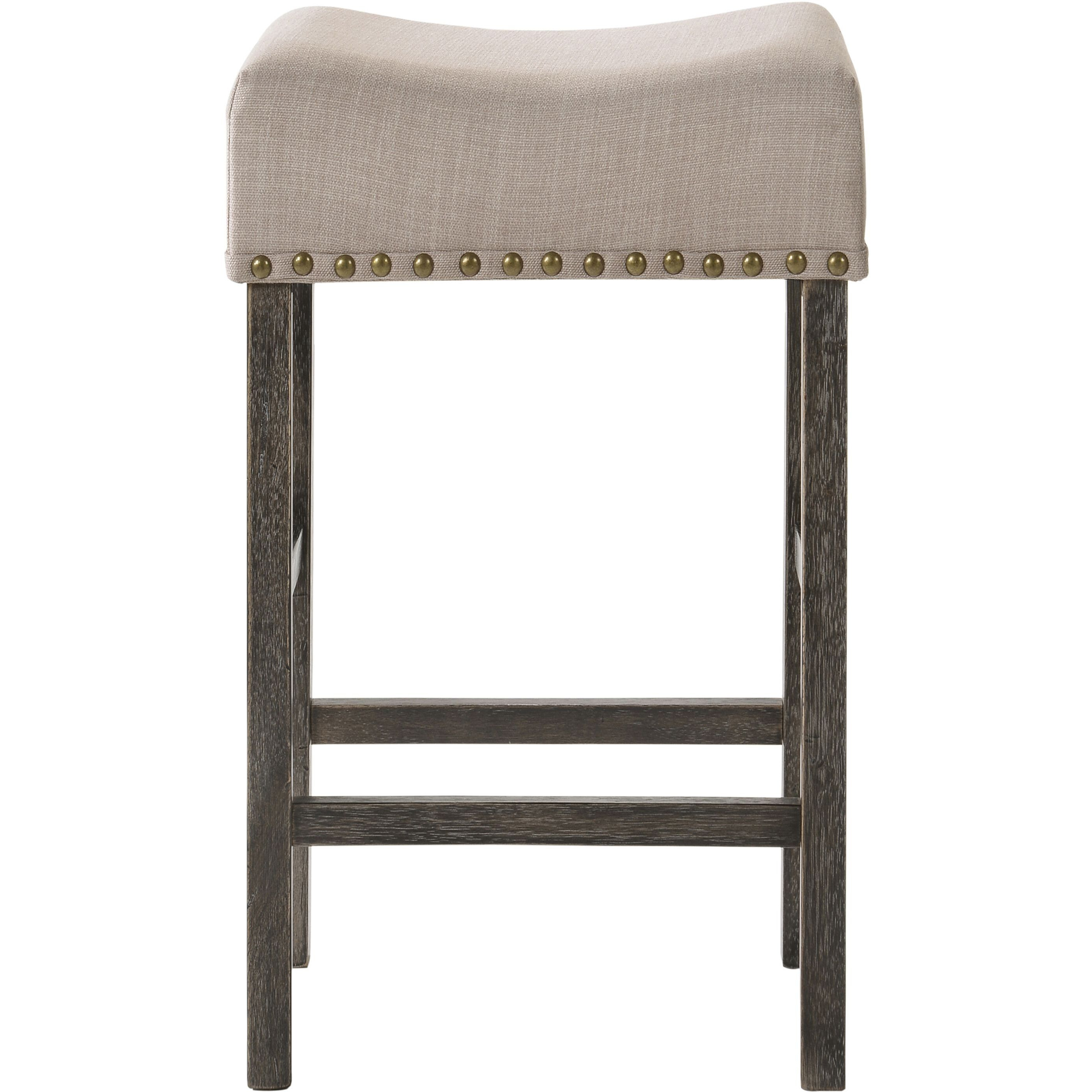 Tan And Weathered Grey Counter Height Stools (Set Of 2)