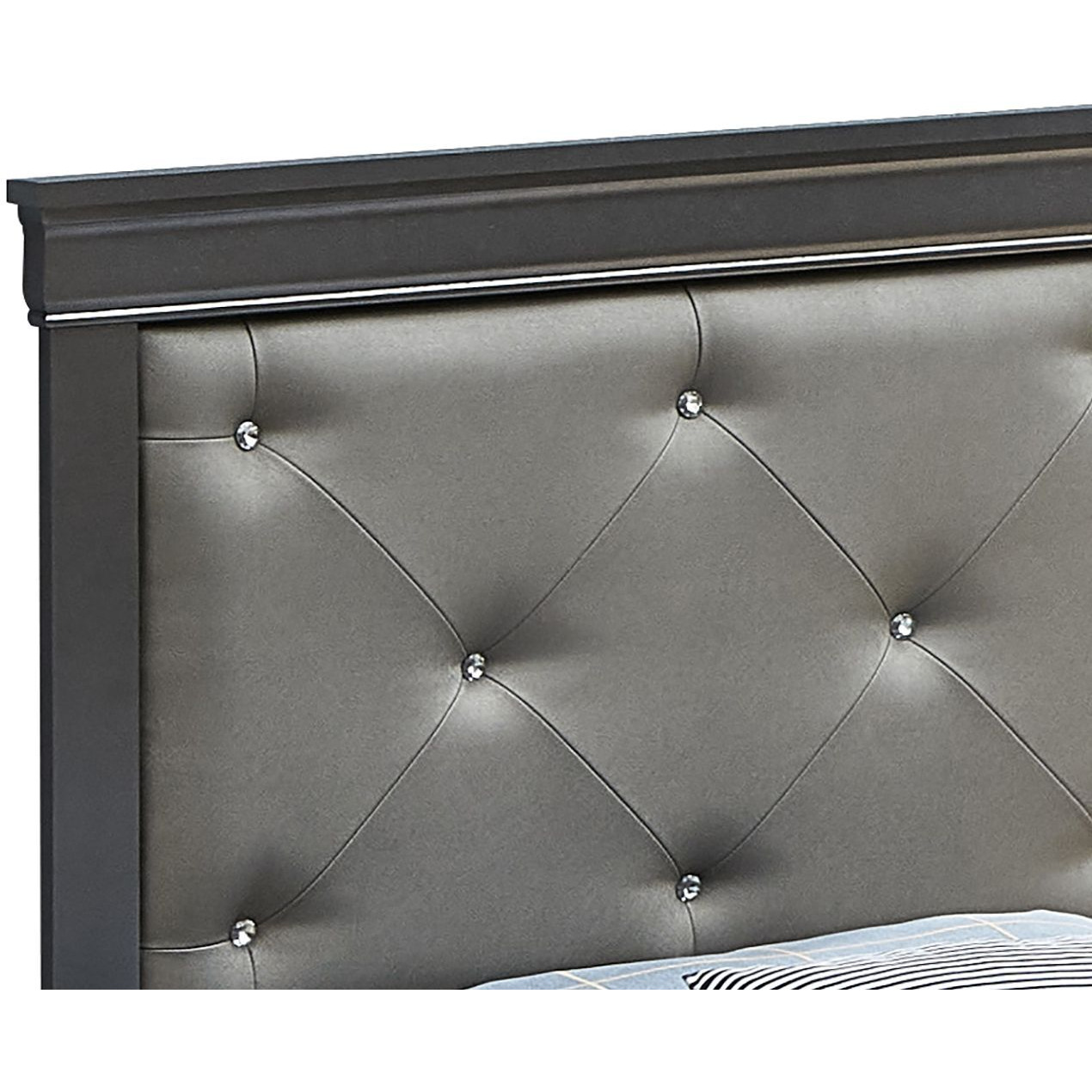 Sleek Twin Bed In Metallic Black Finish