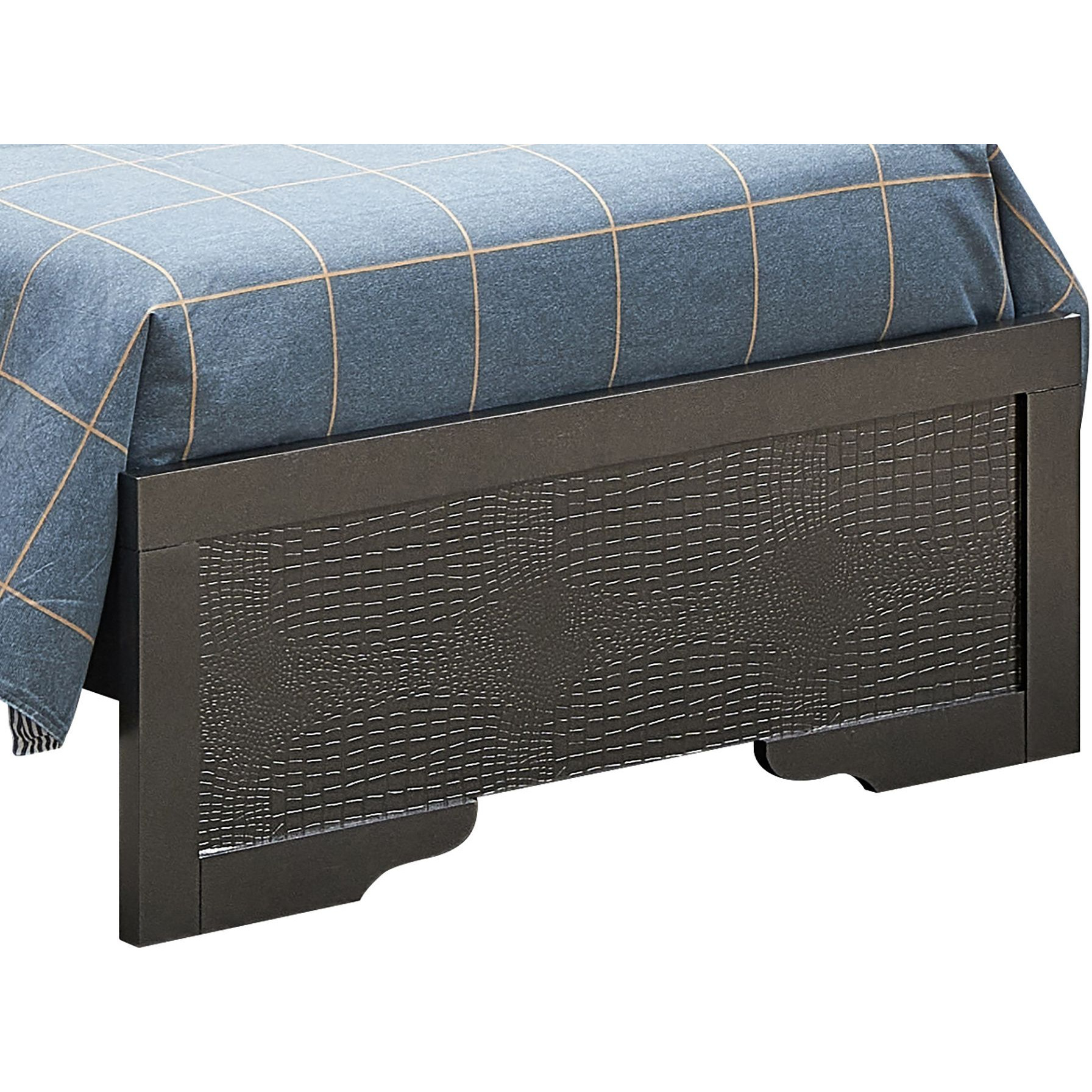 Sleek Twin Bed In Metallic Black Finish