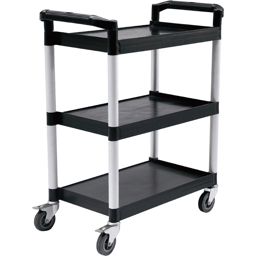 Soga 3 Tier Food Trolley Portable Kitchen Cart Multifunctional Big Utility Service With Wheels 830X420X950Mm Black