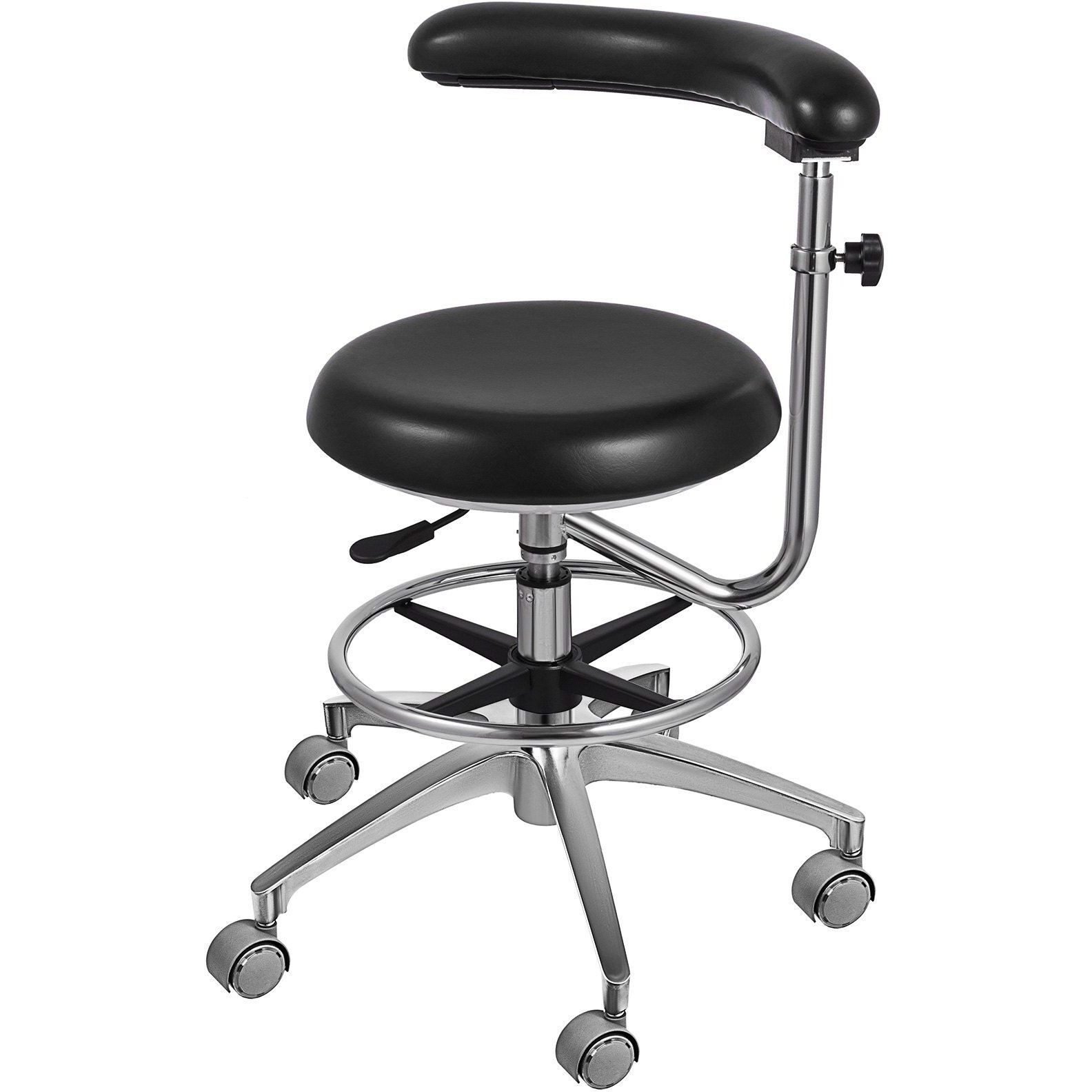 Vevor Medical Dental Stool Dentist Chair With 360 Degree Rotation Armrest Pu Leather Assistant Stool Chair Height Adjustable Doctor Chair