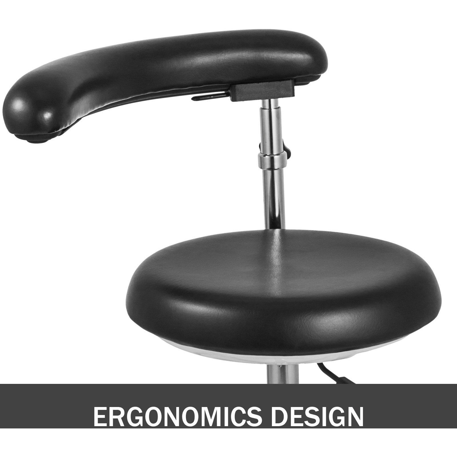 Vevor Medical Dental Stool Dentist Chair With 360 Degree Rotation Armrest Pu Leather Assistant Stool Chair Height Adjustable Doctor Chair