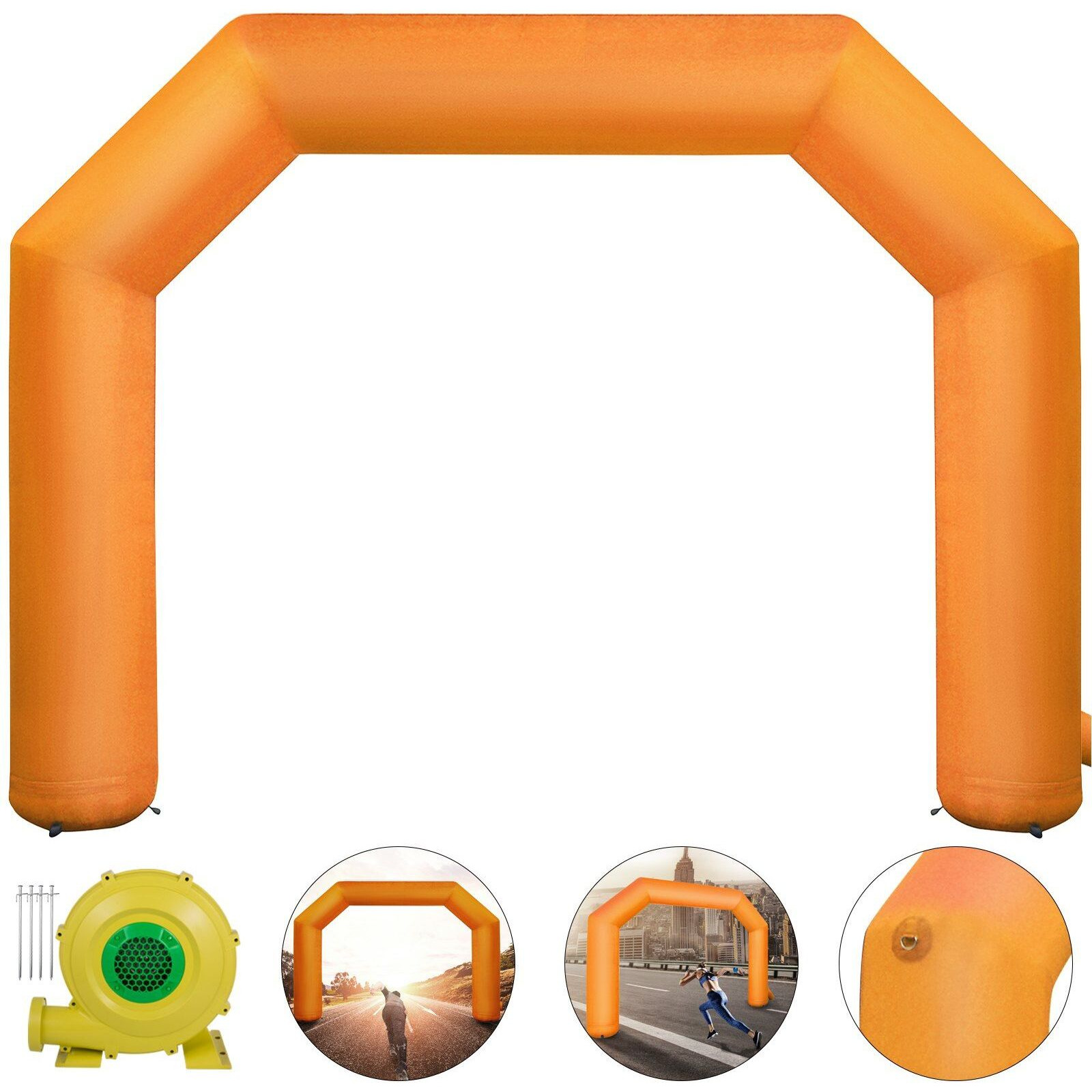 Vevor Inflatable Arch Orange 20Ft  Hexagon Inflatable Arch Built In 100W Blower  Inflatable Archway For Race Outdoor Advertising Commerce