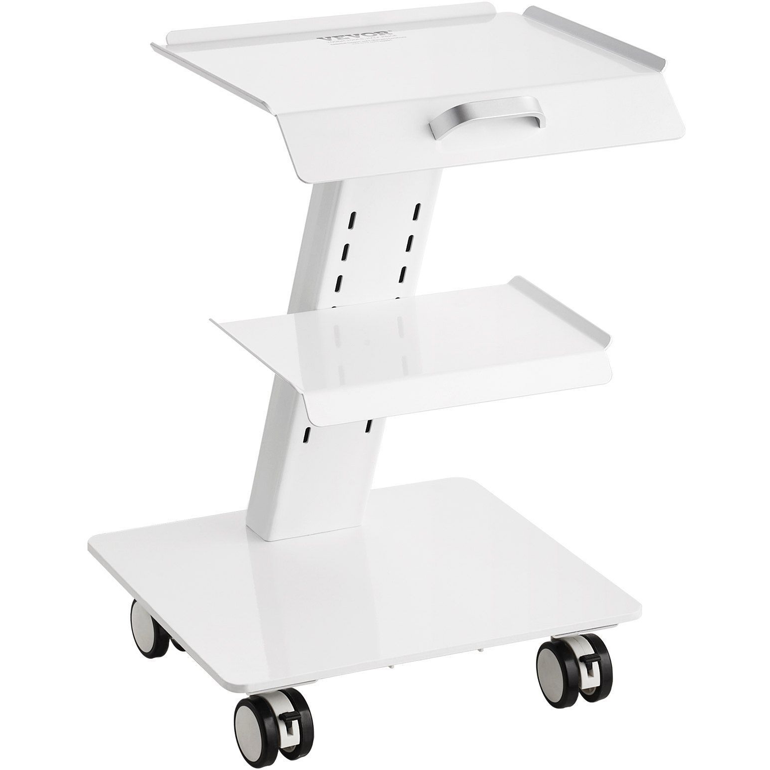 Vevor Lab Trolley  3-Layer Rolling Lab Cart  Metal Mobile Trolley With Swivel Wheels  Tray Rolling Clinic Cart 220 Lbs Weight Capacity  For Lab  Clinic  Beauty And Salon