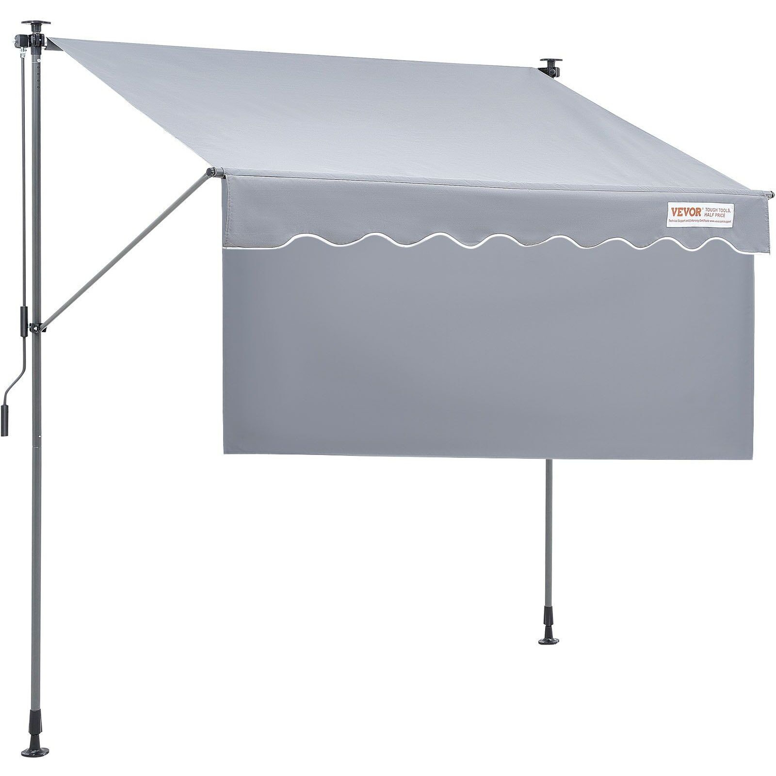 Vevor Manual Retractable Awning  78"" Outdoor Retractable Patio Awning Sunshade Shelter  Adjustable Patio Door Window Awning Canopy With 39"" Sun Shade Curtain For Backyard  Garden  Balcony