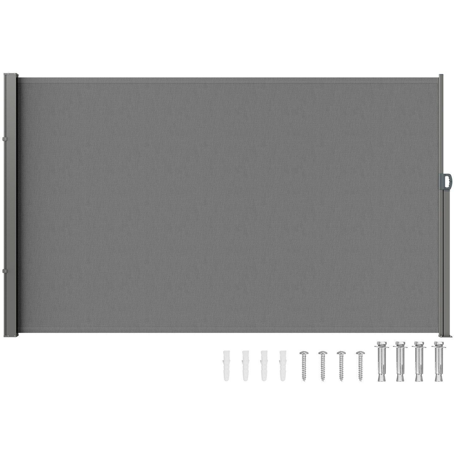 Vevor Retractable Side Awning  71''X 118'' Outdoor Privacy Screen  180G Polyester Water-Proof Retractable Patio Screen  Uv 30+ Room Divider Wind Screen For Patio  Backyard  Balcony  Gray