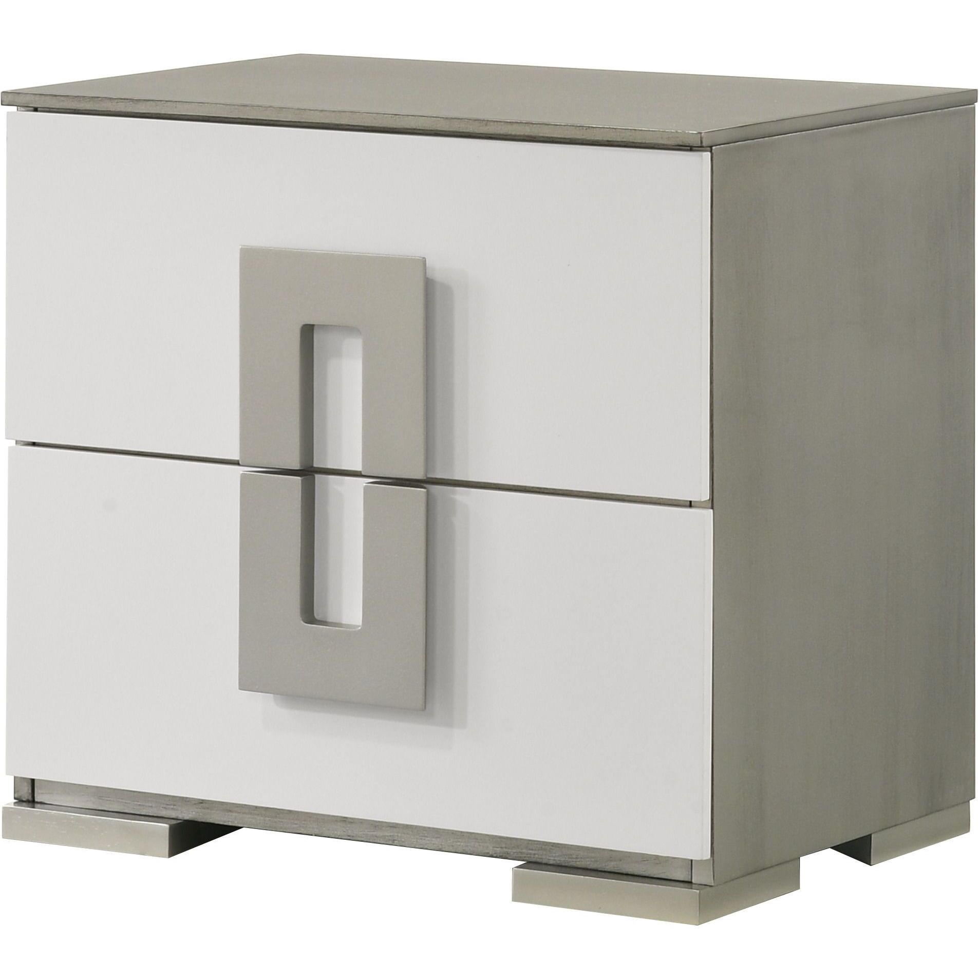 Olivia Contemporary Style 2-Drawer Night Stand Made With Wood In White