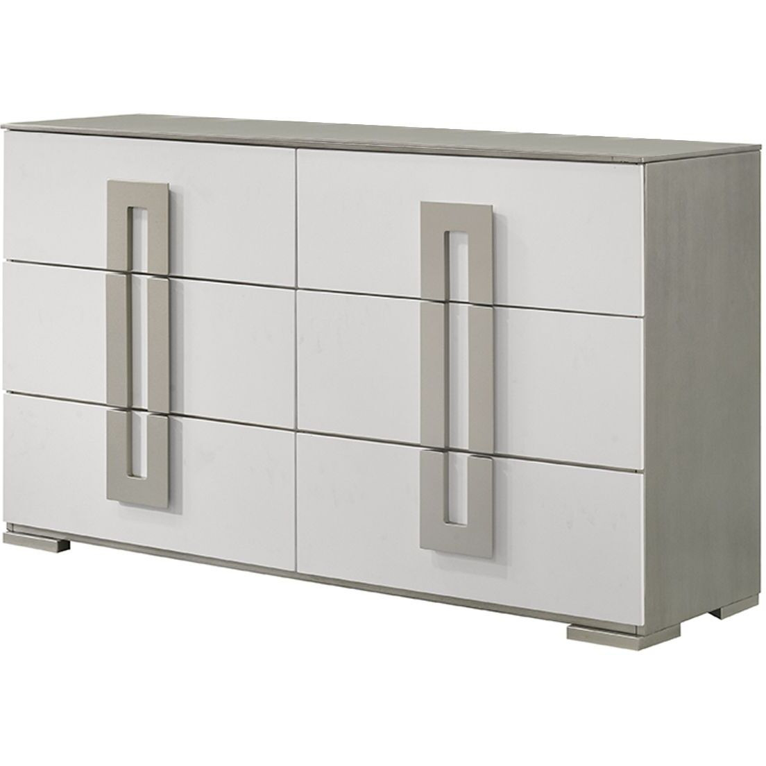 Olivia Contemporary Style 6- Drawer Dresser Made With Wood In White