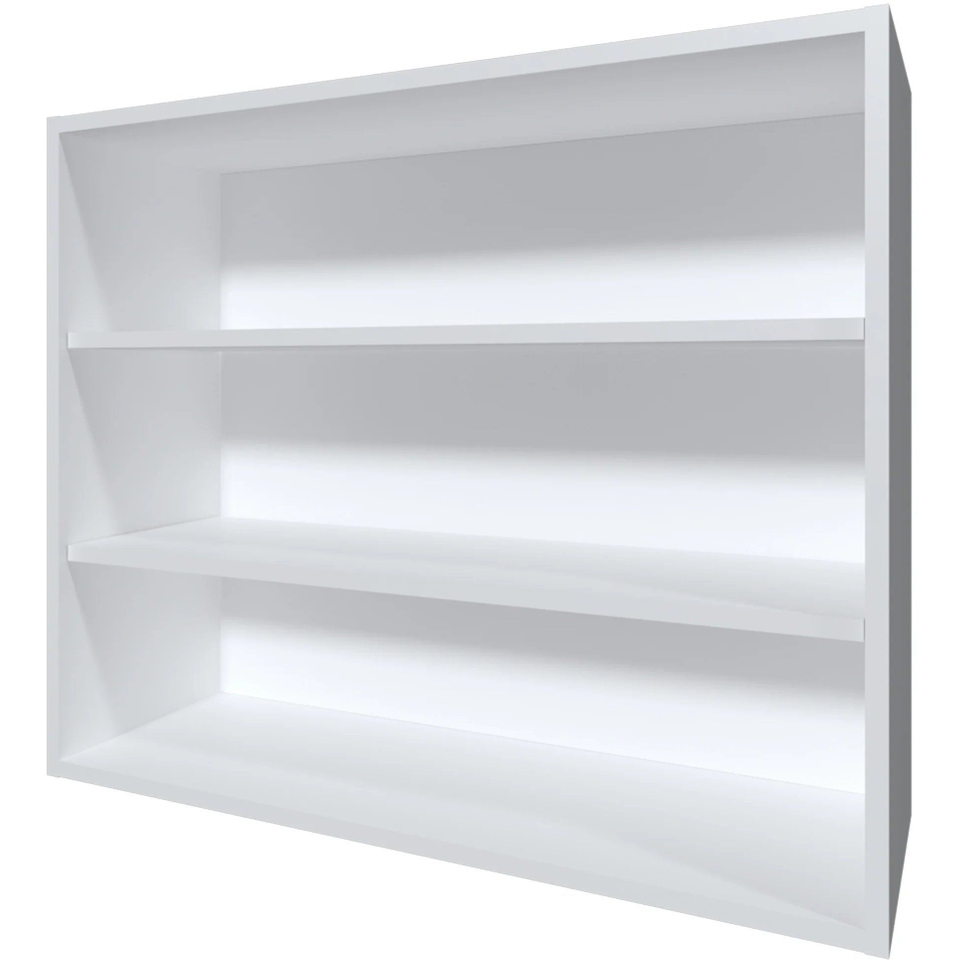 White Wall Cabinet With Open Storage