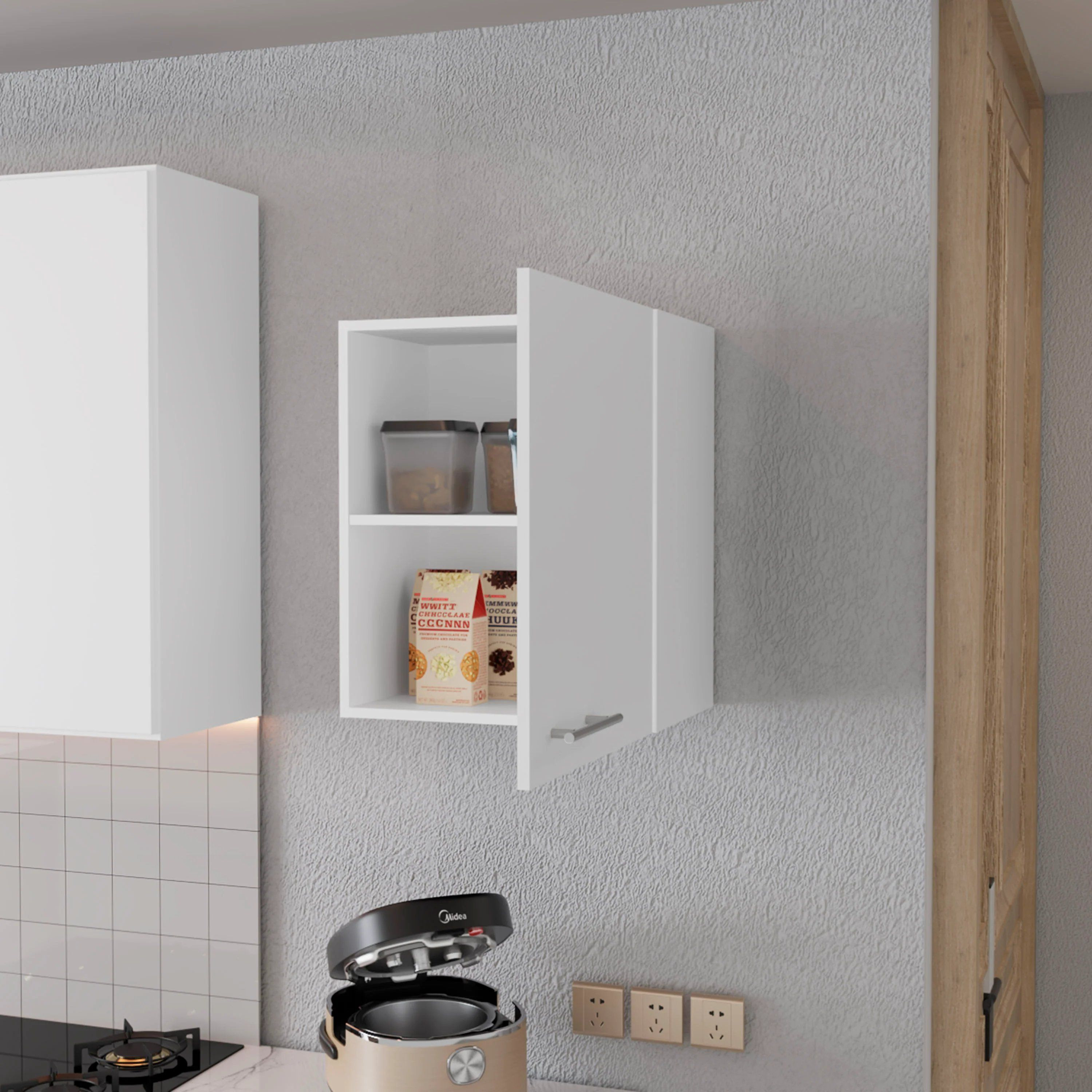 White Hi Wall Cabinet With 1 Door