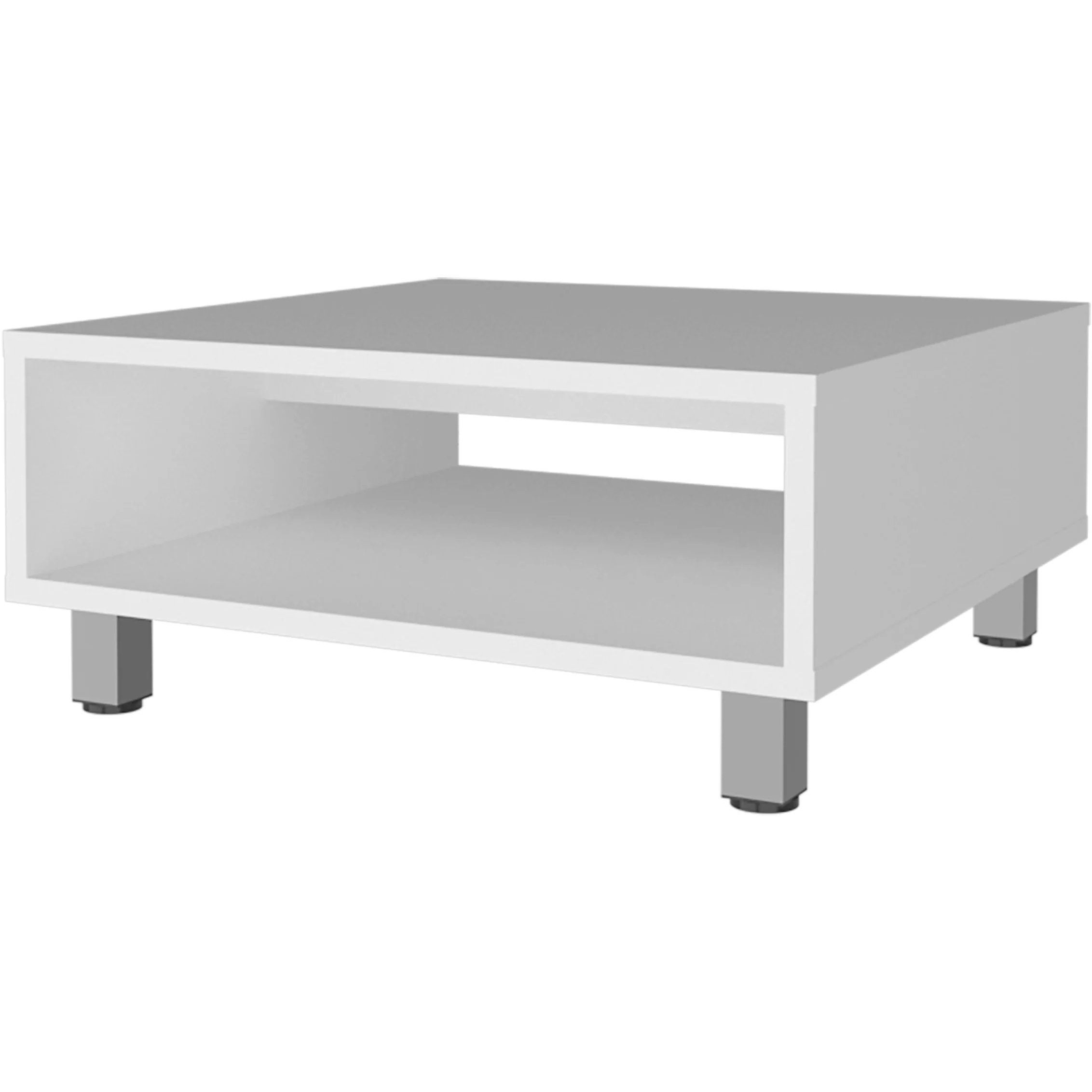 White Coffee Table With Open Storage