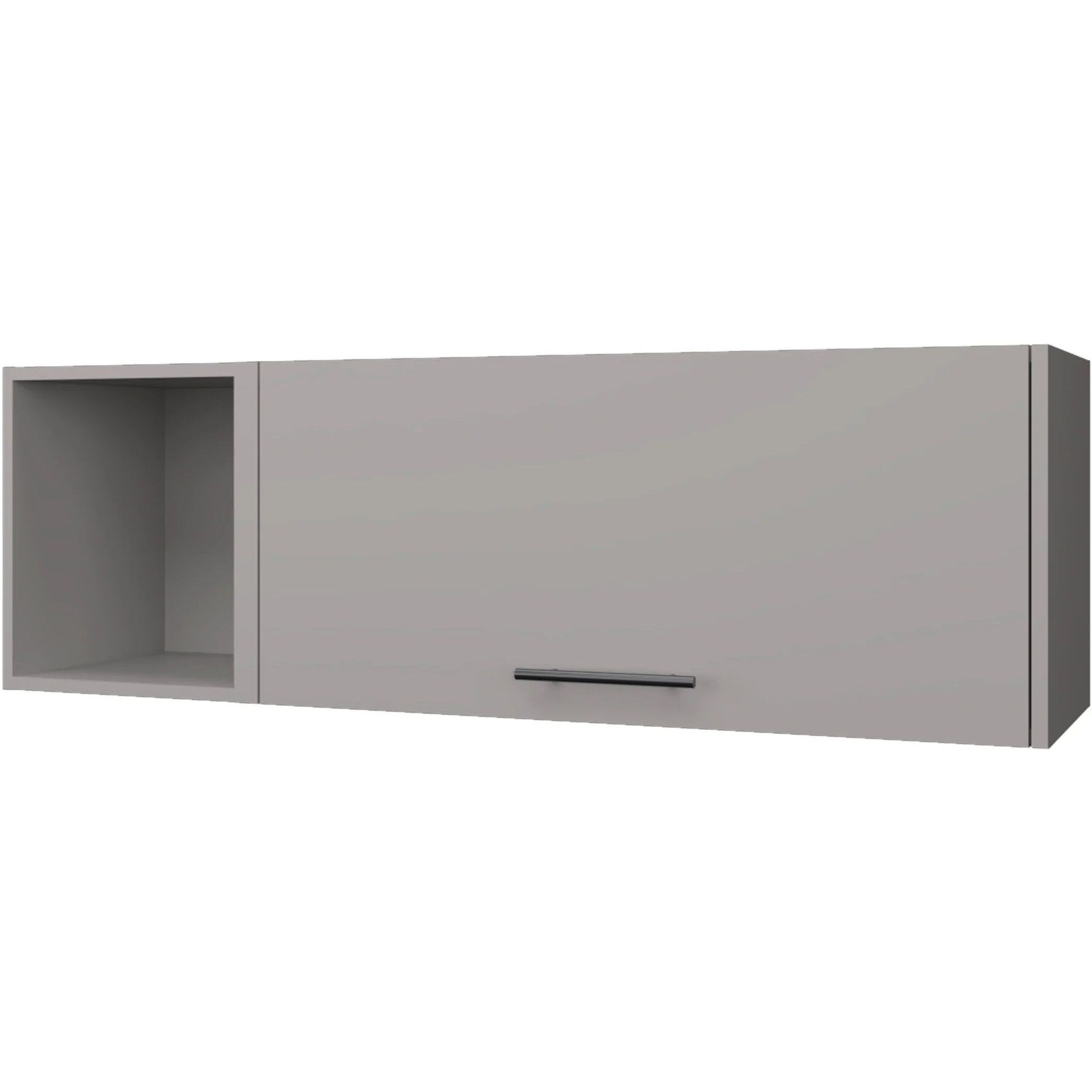 Smoke Wall Cabinet With Pneumatic Arms And Open Storage
