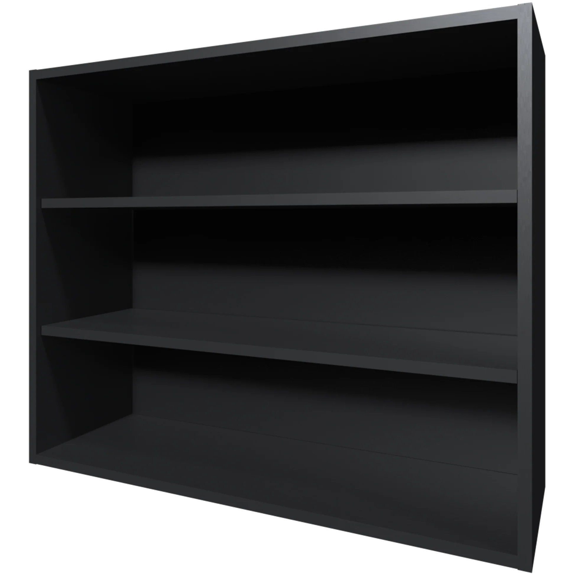 Black Wall Cabinet With Open Storage