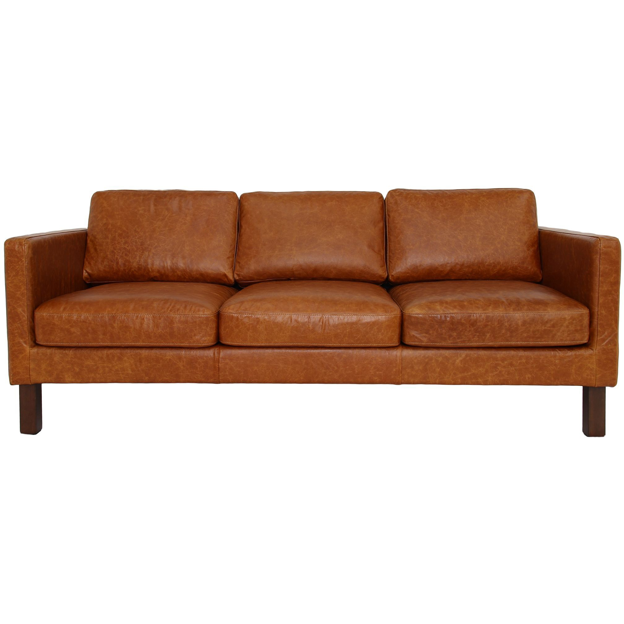 Memphis Waxy Cognac Leather Sofa