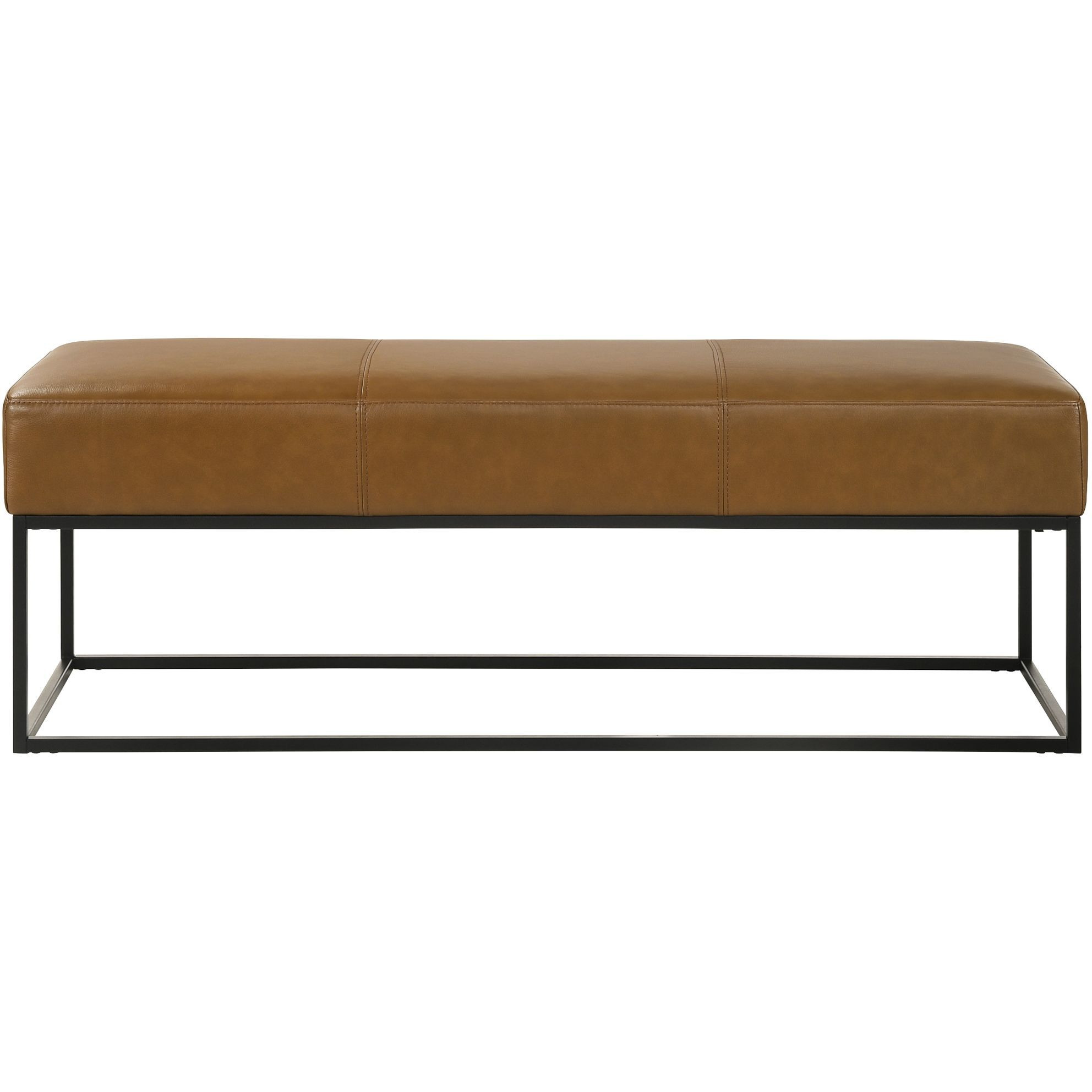 Odessa Tan Leather Bench