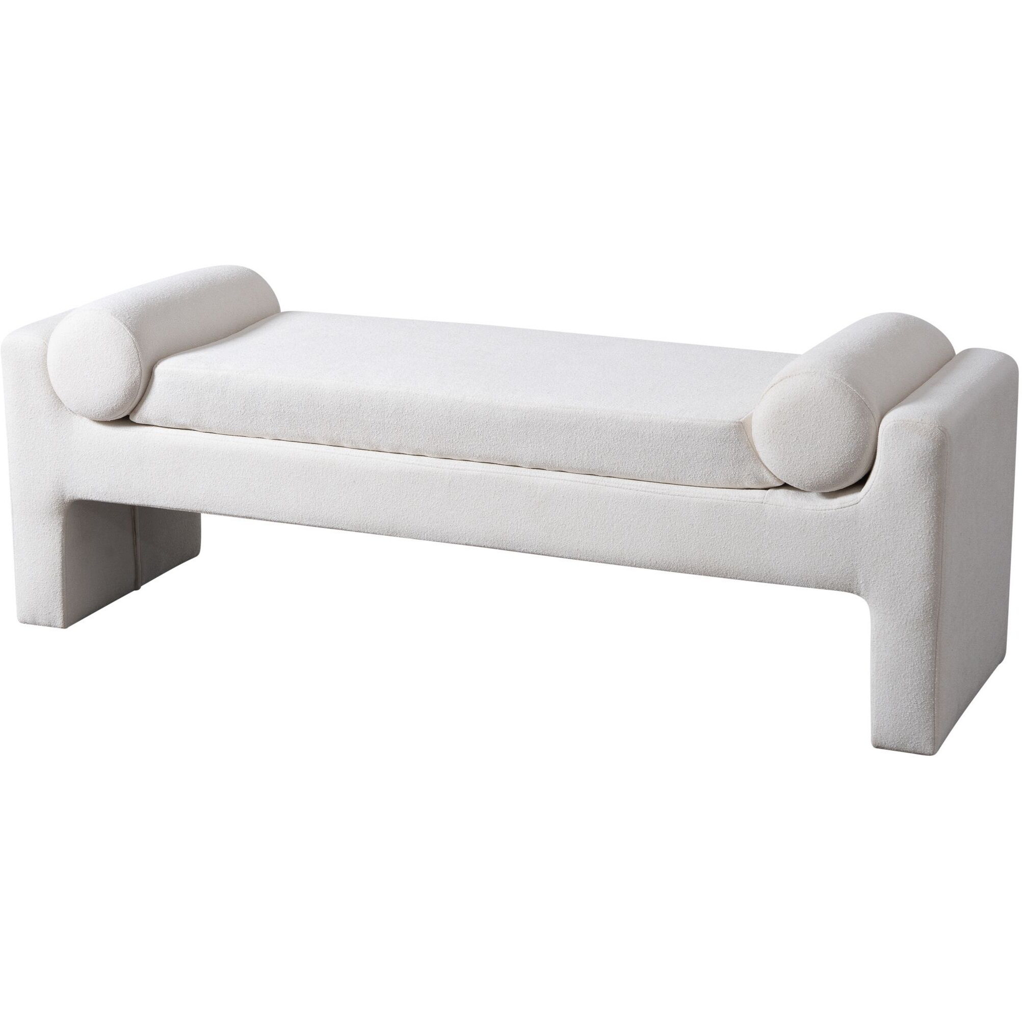 Camden Bench In White Boucle