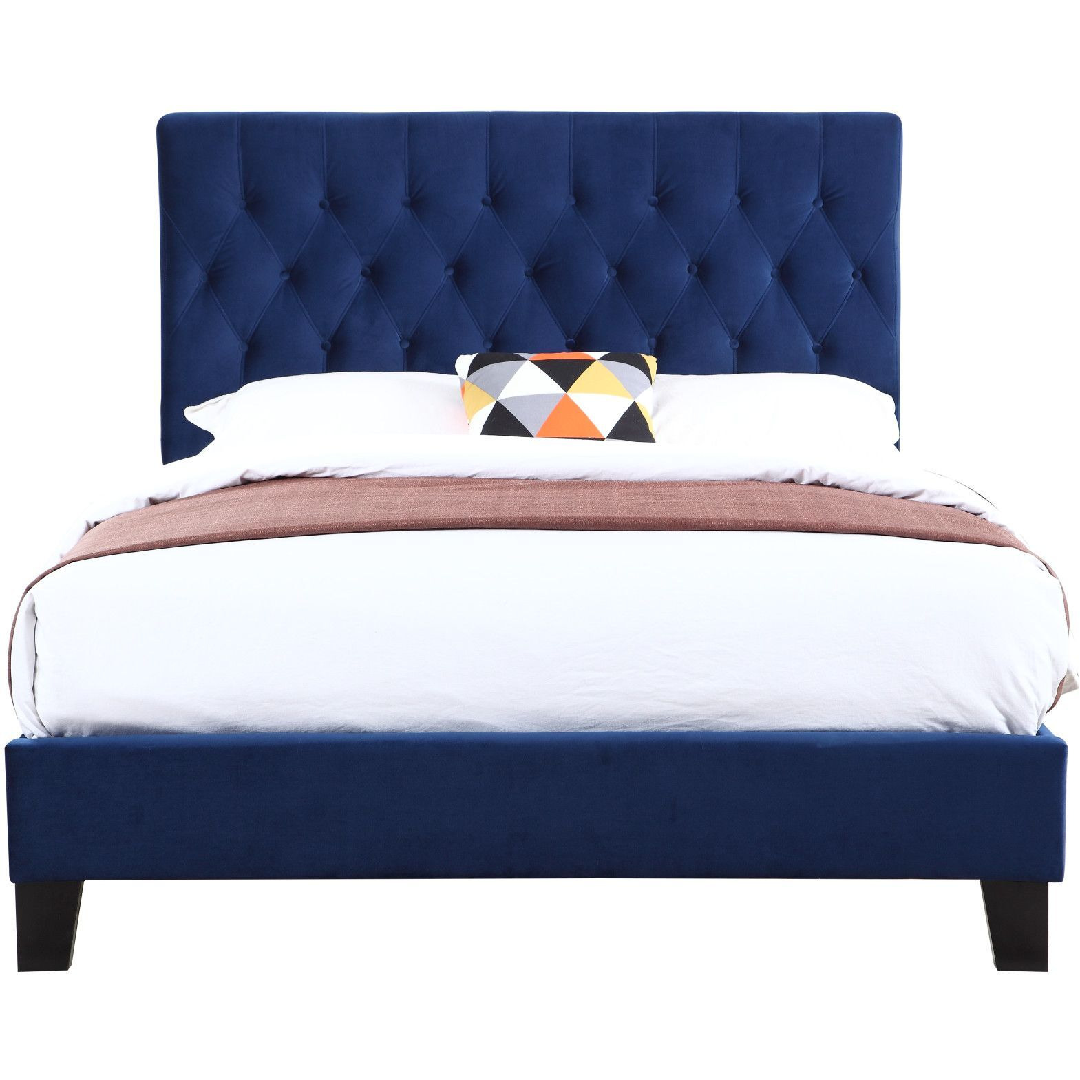 Wallace & Bay Luma Blue King Upholstered Bed