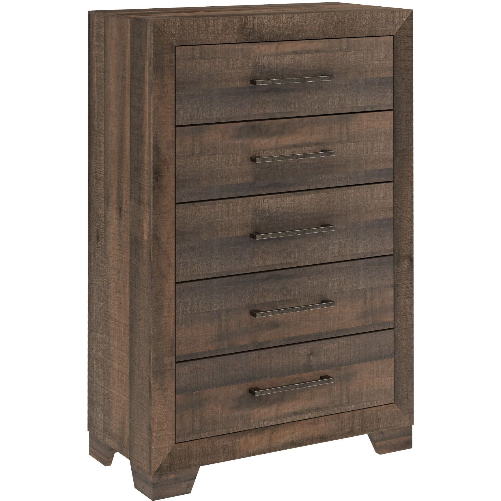 Wallace & Bay Plinz Brown 5-Drawer Chest