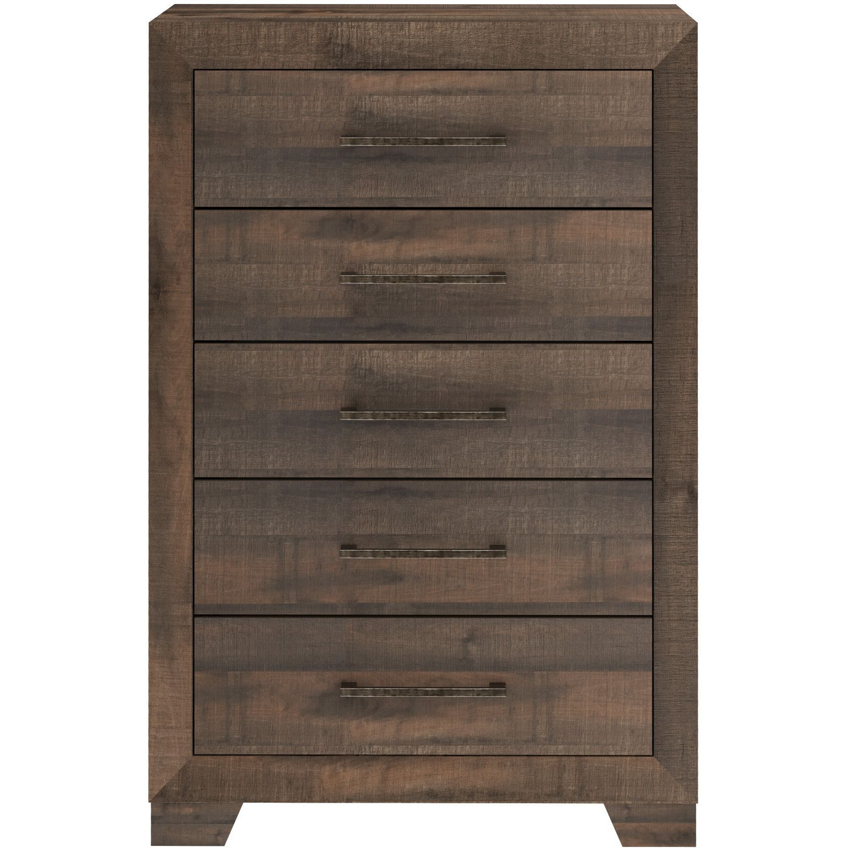 Wallace & Bay Plinz Brown 5-Drawer Chest