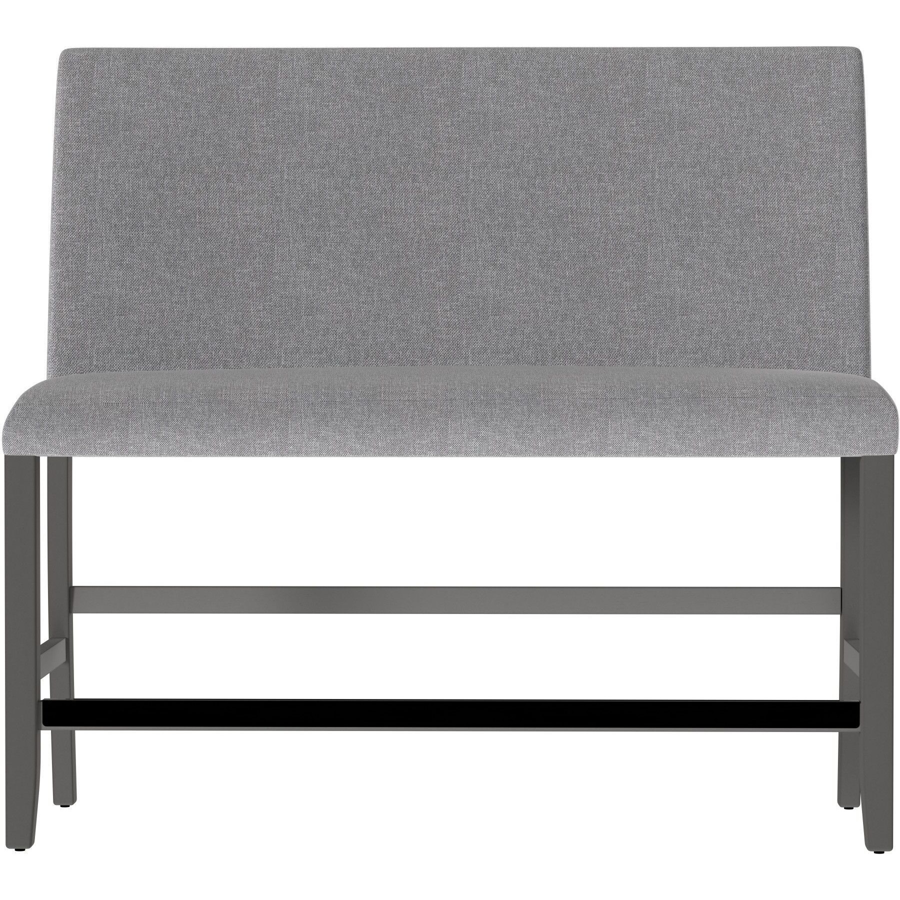 Wallace & Bay Glimm Gray Upholstered Bench With Back