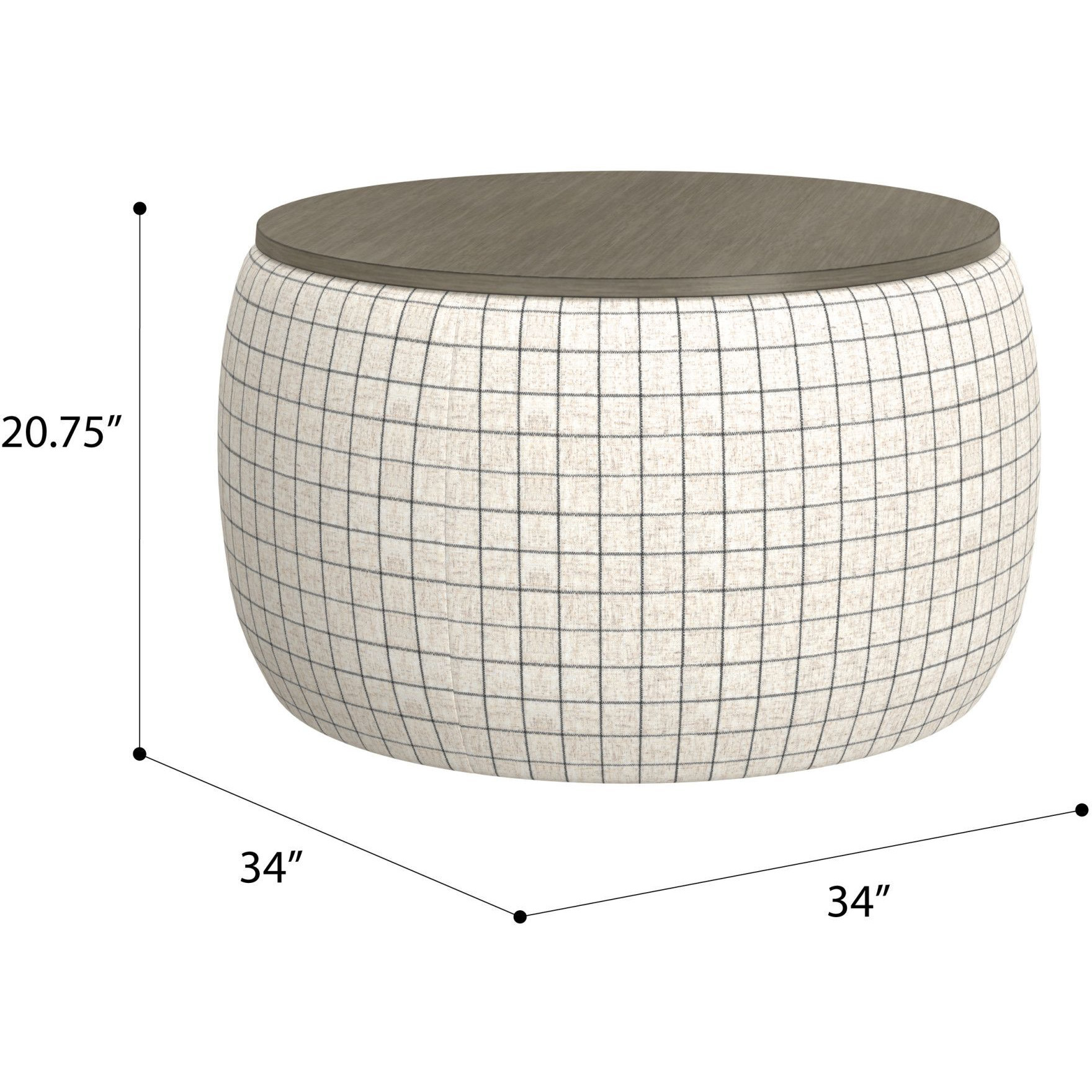 Wallace & Bay Revel White Storage Ottoman
