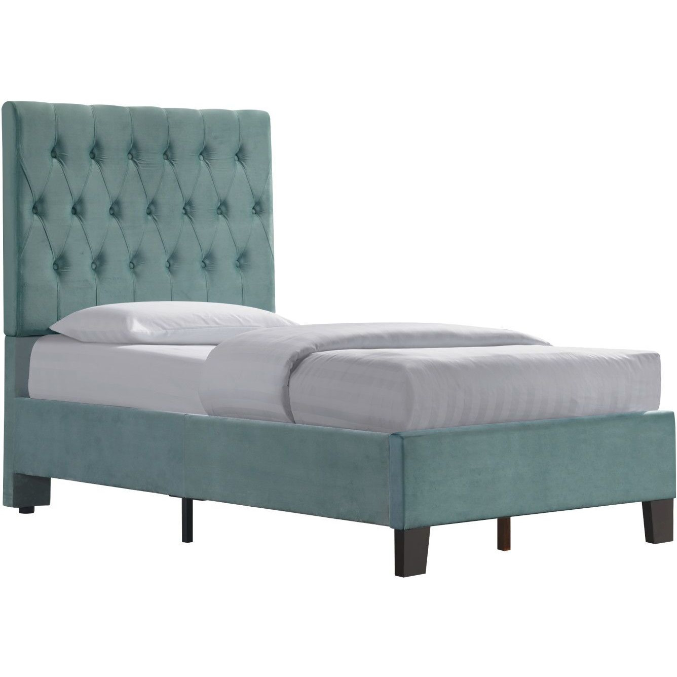 Wallace & Bay Luma Blue Twin Upholstered Bed