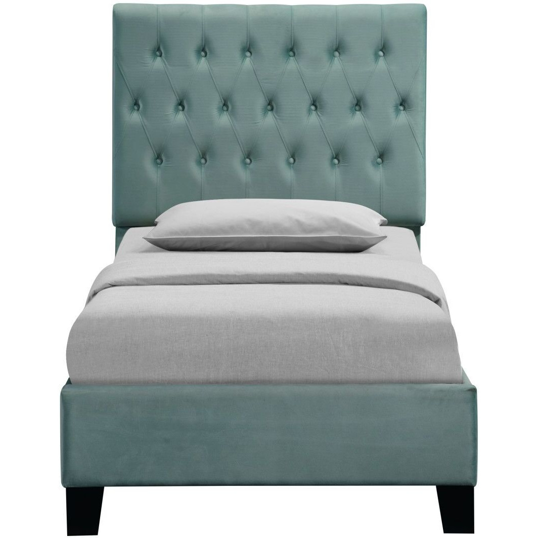 Wallace & Bay Luma Blue Twin Upholstered Bed