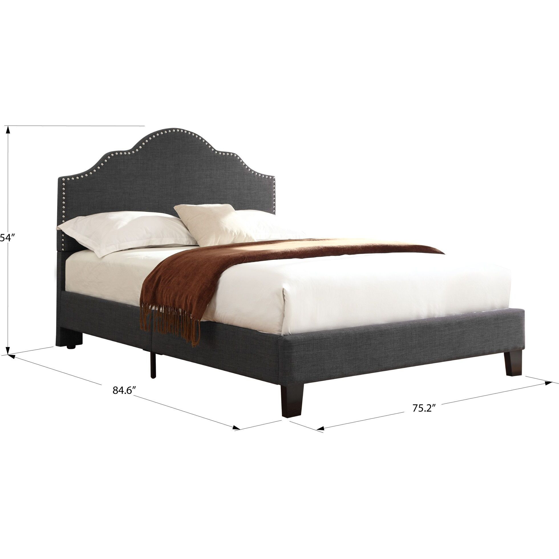 Wallace & Bay Kopa Gray Cal King Upholstered Bed