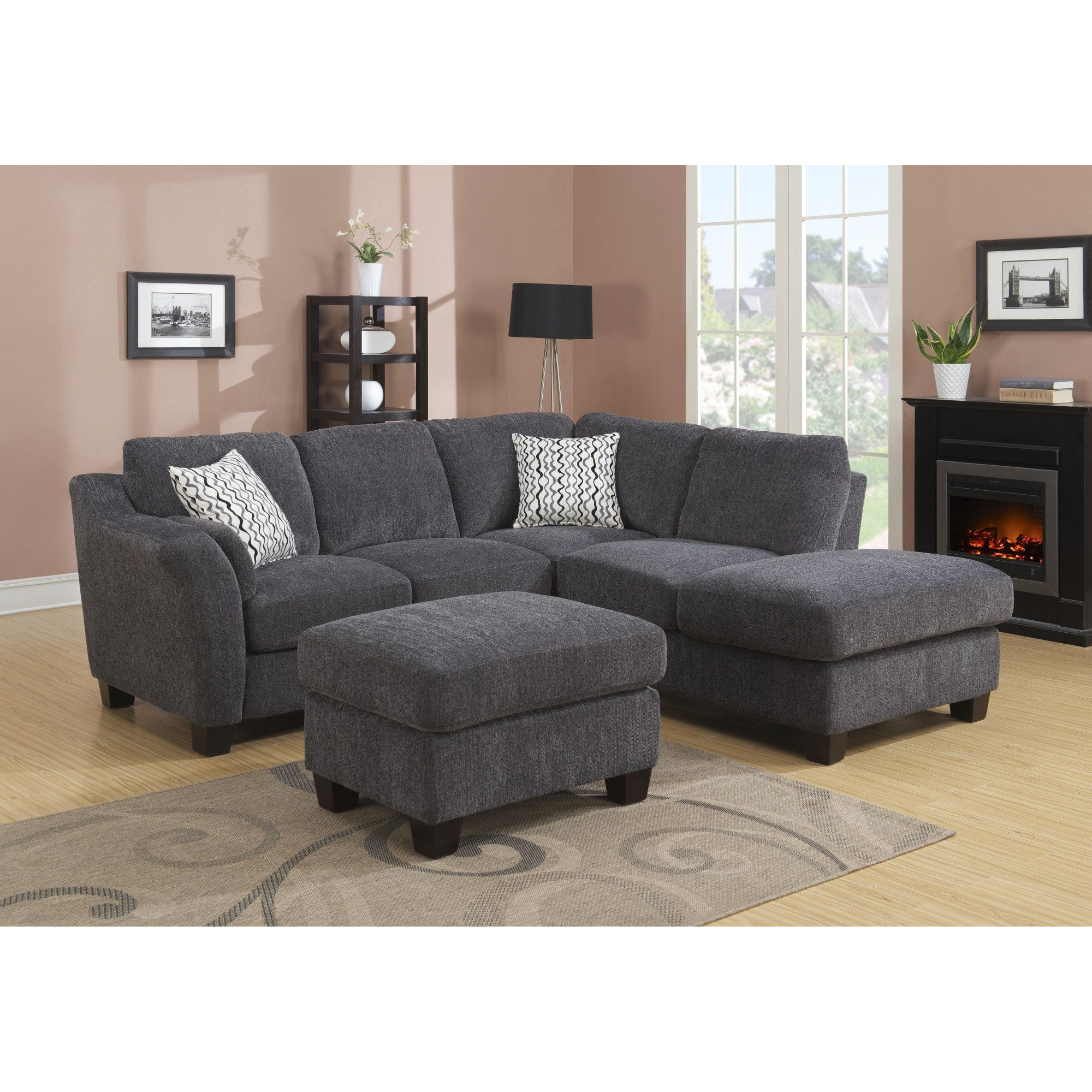 Wallace & Bay Siena Gray Ottoman