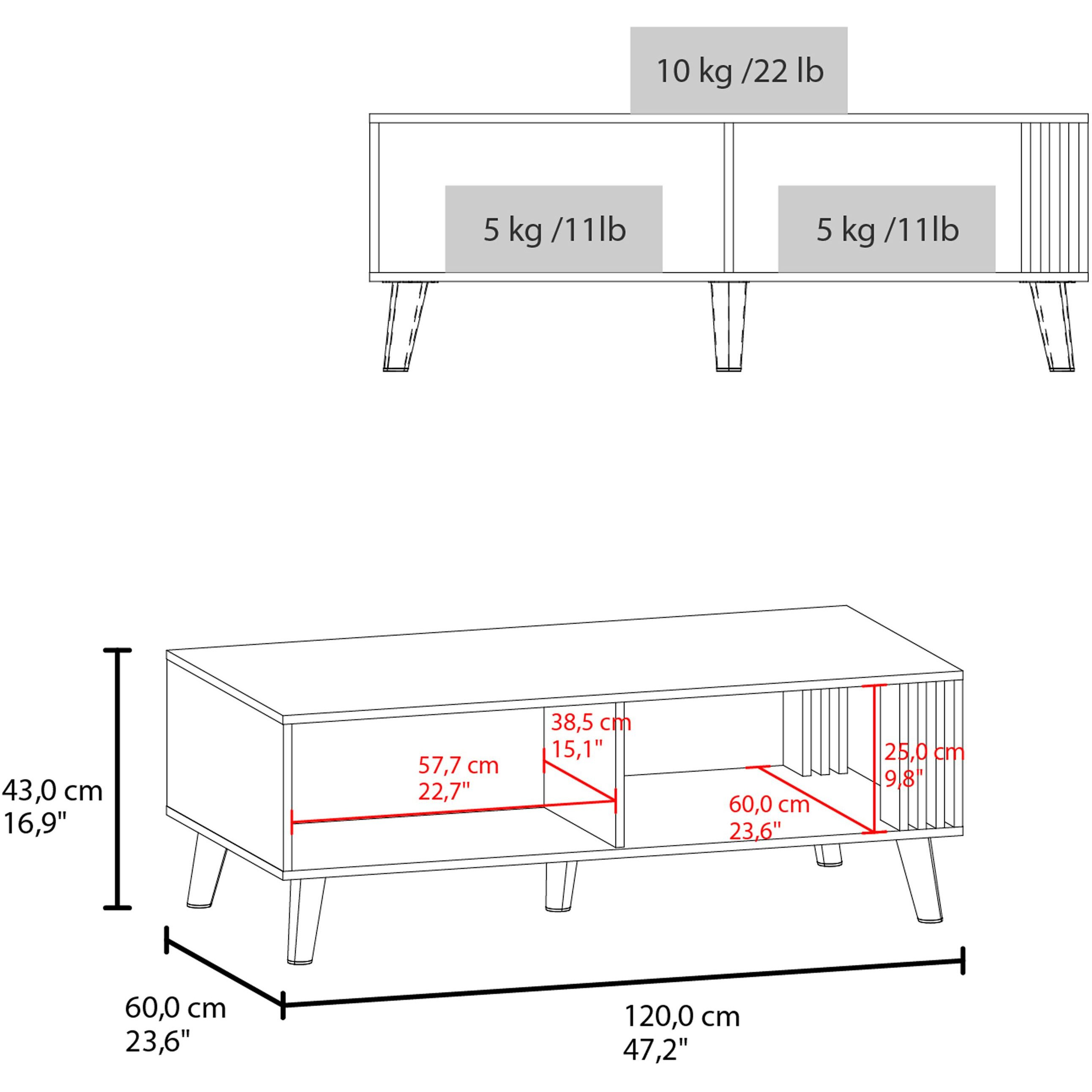 Govan Coffee Table With A Door  Conical Legs  And Open Storage  Wengue