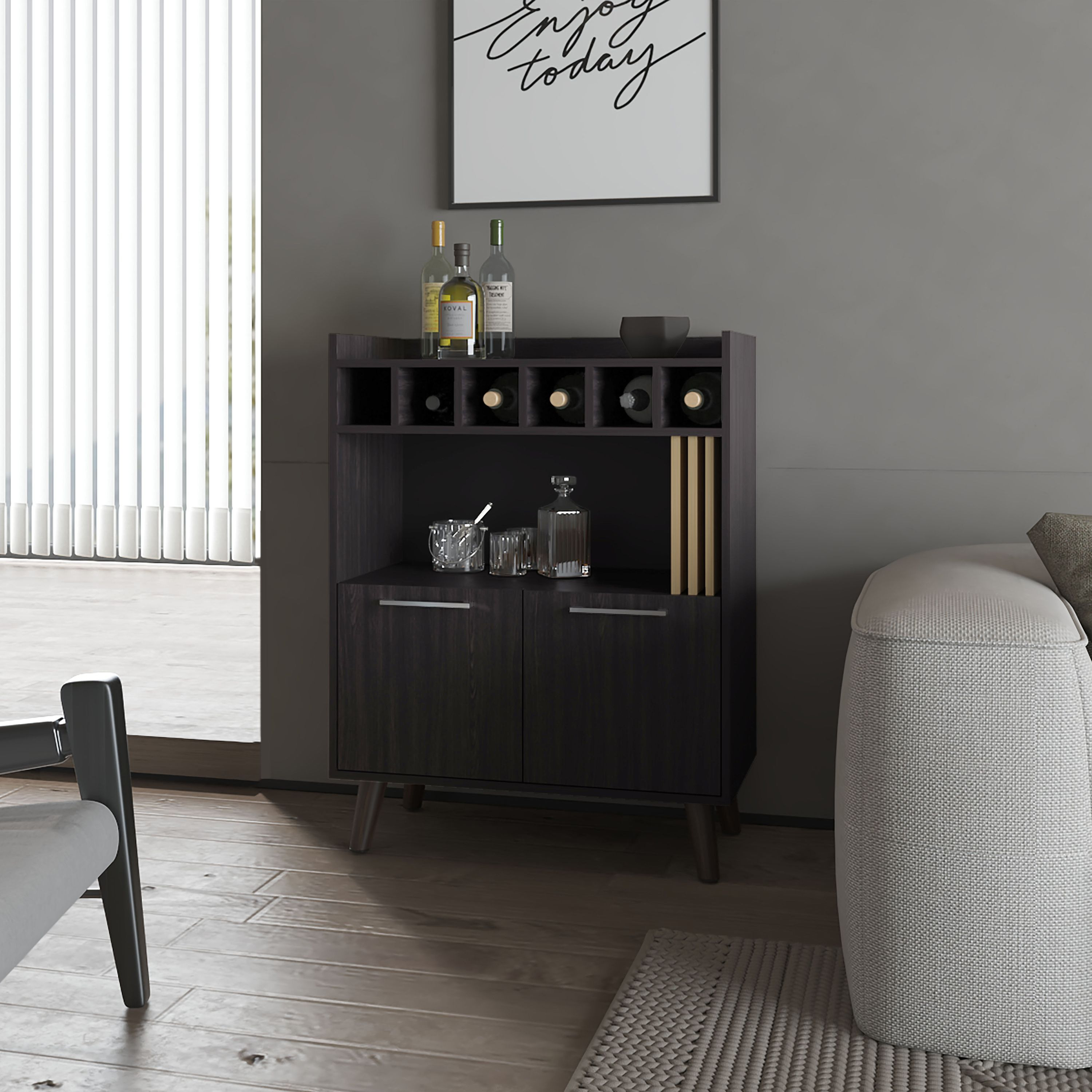 Yucca Bar Cabinet Wine Storage & Display  Wengue