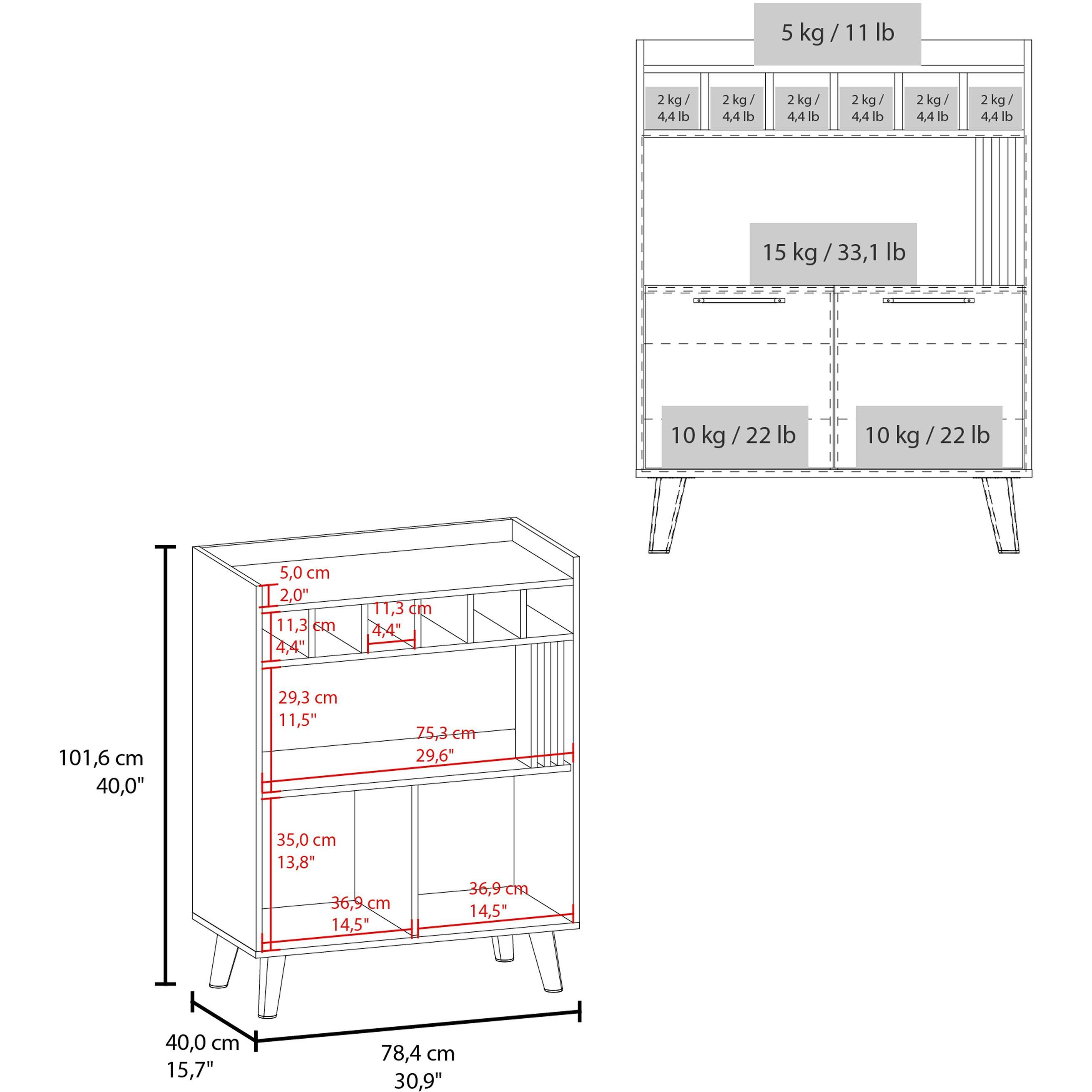 Yucca Bar Cabinet Wine Storage & Display  Wengue