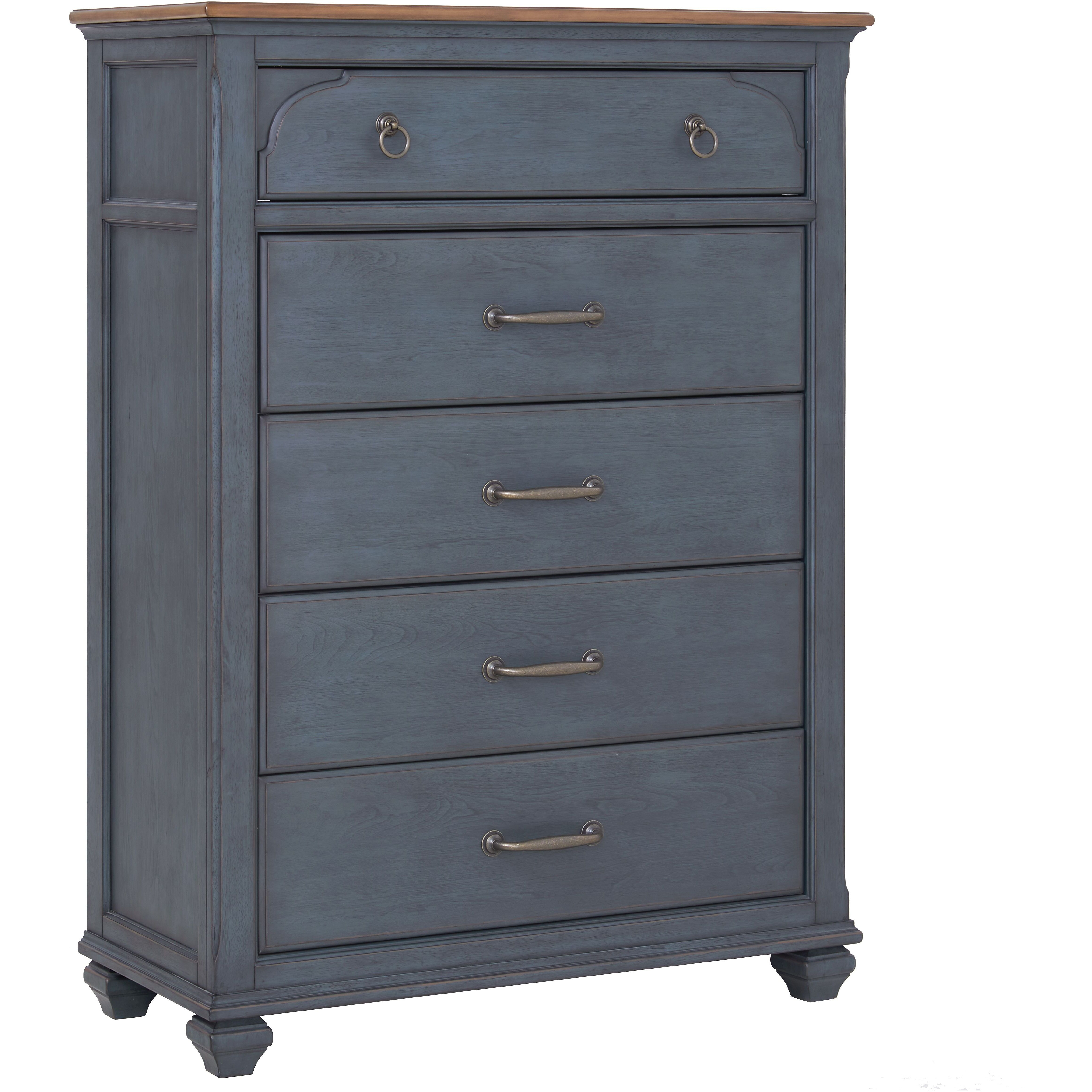 Bridgevine Home Americana Chest  No Assembly Required  Corduroy Blue Finish