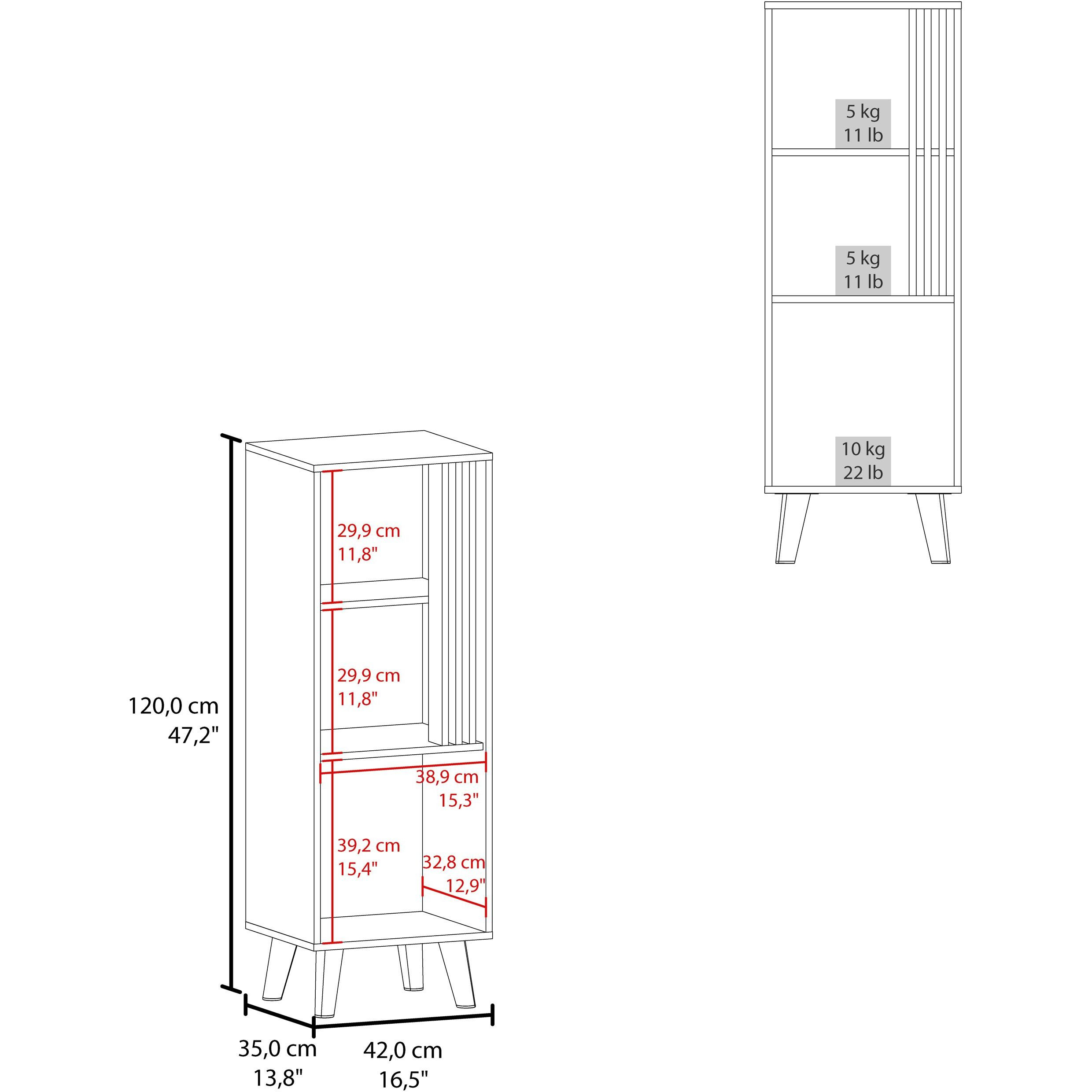 Ac Chin Storage Cabinet With A Door And Open Storage  Wengue + Natural Oak