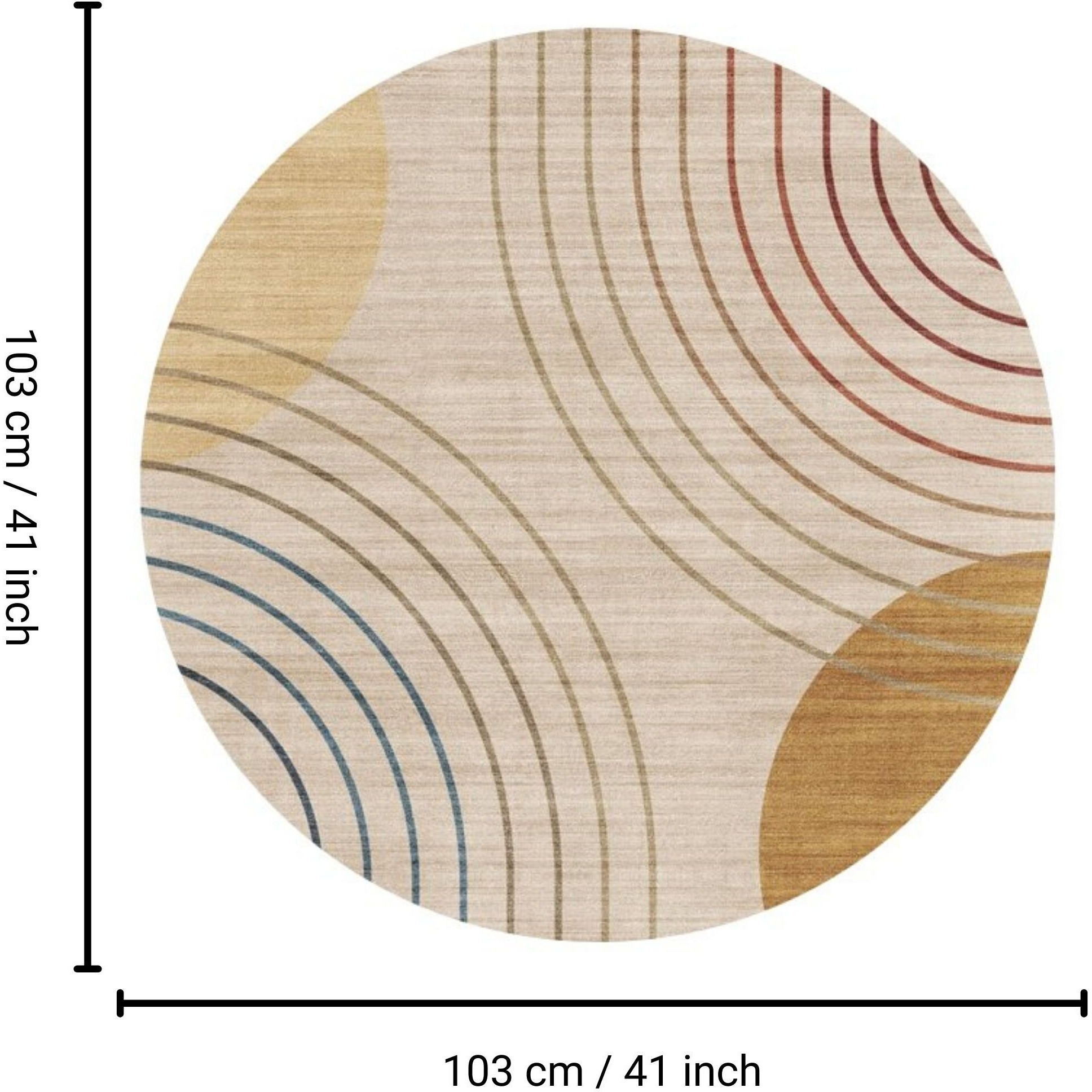 Rabbit K6447-A1 - 41"" X - 41"" Washable Non-Slip Round Rug