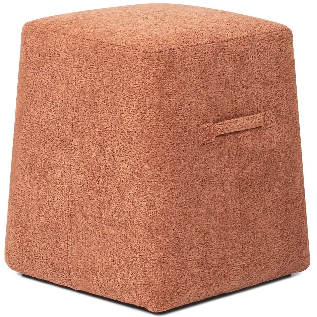 Oliver 16"" Tapered Square Upholstered Ottoman  Spice Orange Fleeced Teddy