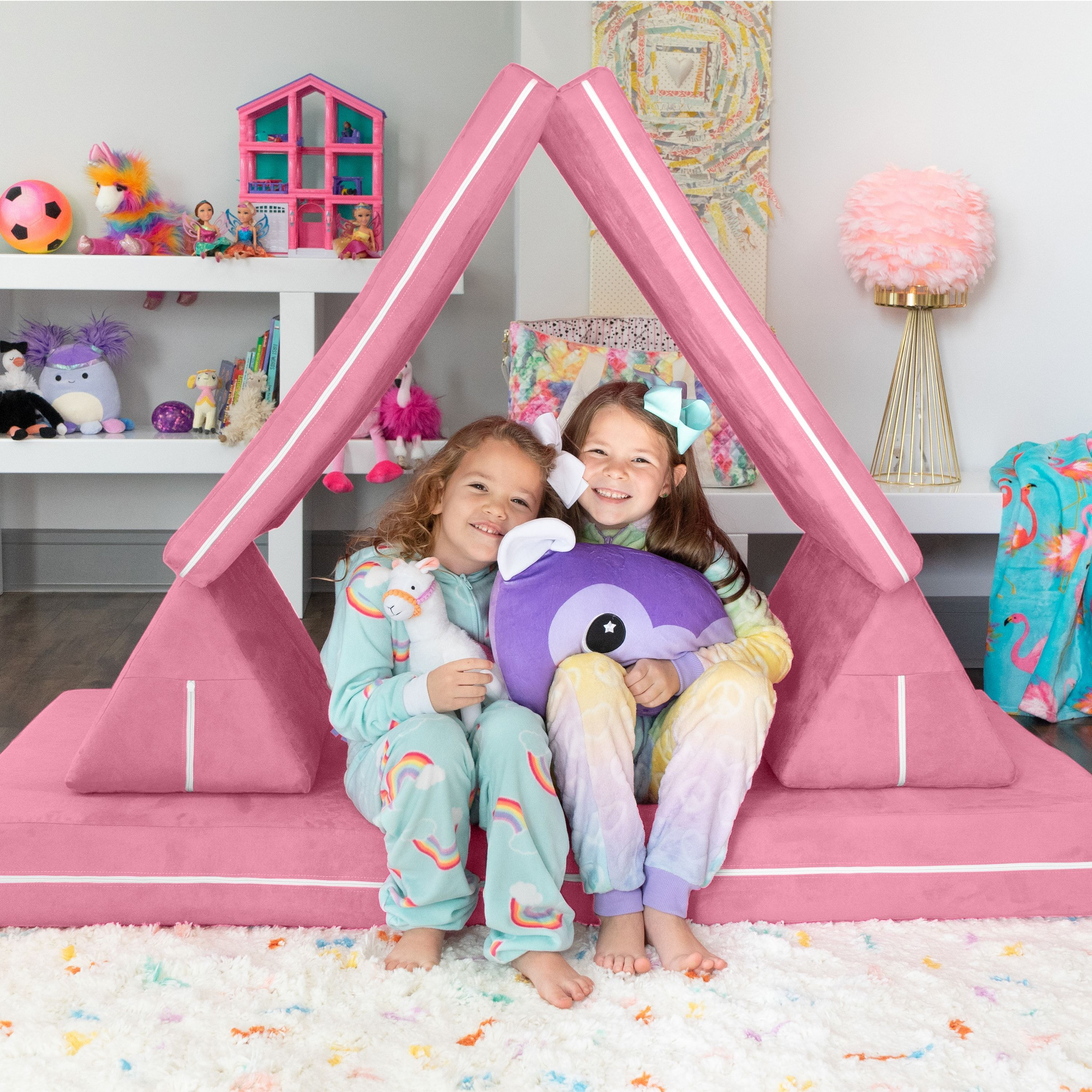 Jaxx Zipline Playscape - Imaginative Furniture Playset For Creative Kids  Pink