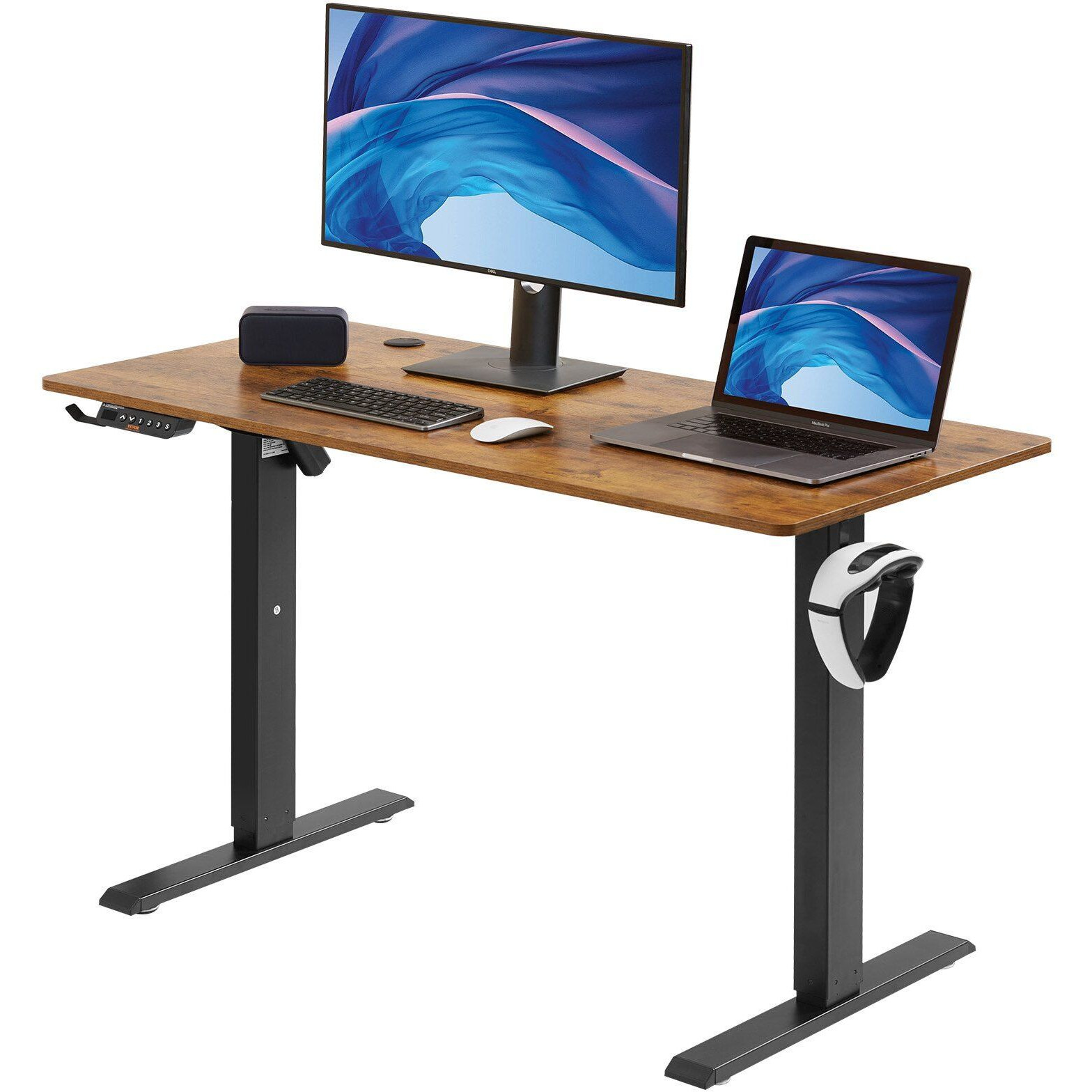Vevor Height Adjustable Desk  47.2 X 23.6 In  3-Key Modes Electric Standing Desk  Whole Piece Desk Board  Sturdy Dual Metal Frame  Max. Loading 180 Lbs Computer Sit Stand Up Desk  For Home And Office