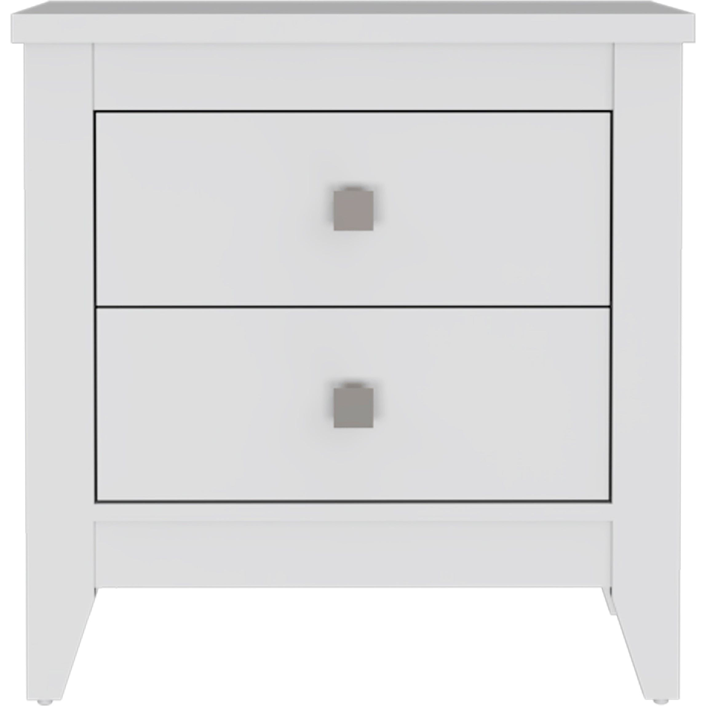 Breeze Four-Legged Modern Bedroom Nightstand  With Two Drawers  Black
