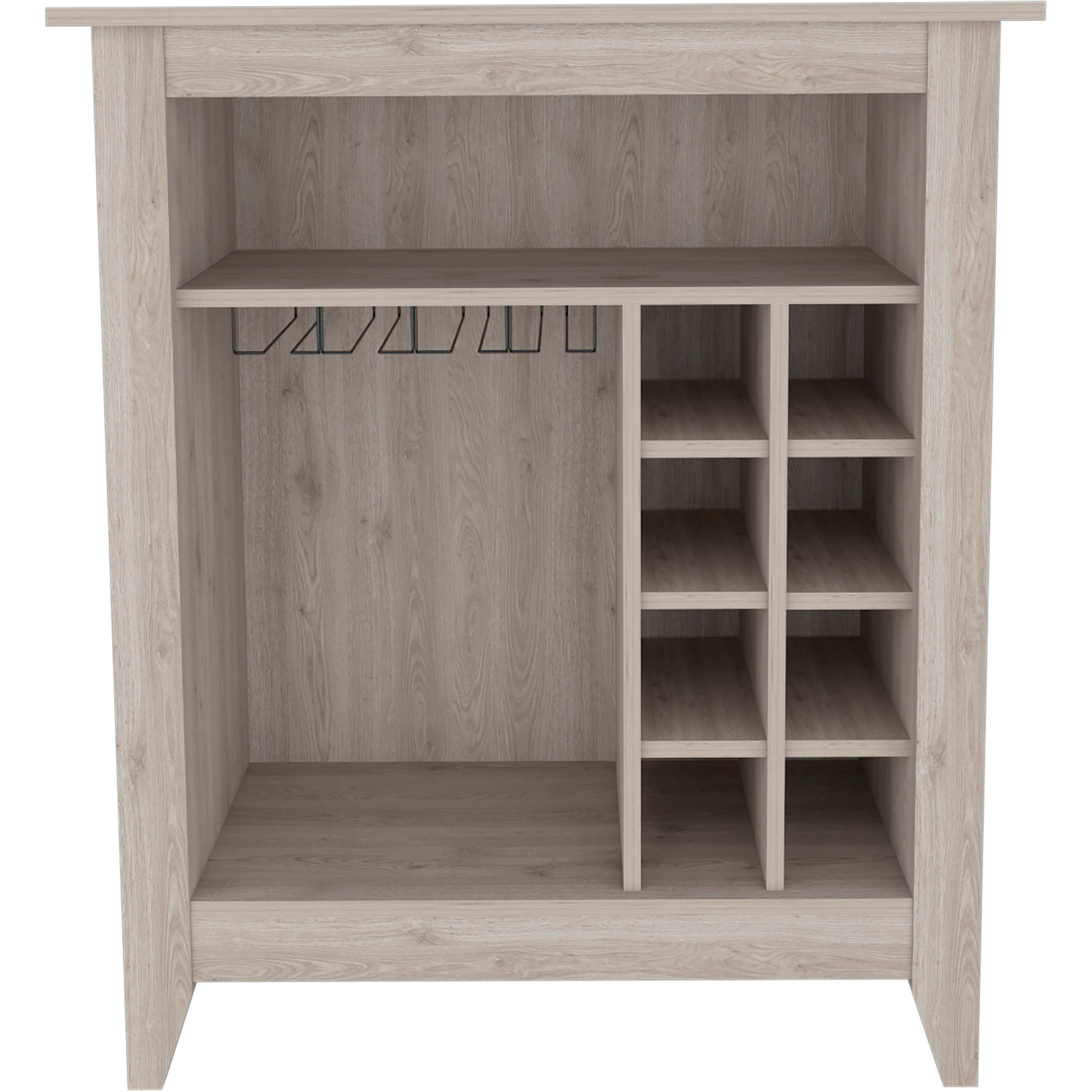 Future Bar Cabinet  Six Built-In Wine Rack  One Open Drawer  One Open Shelf  Carbon Espresso