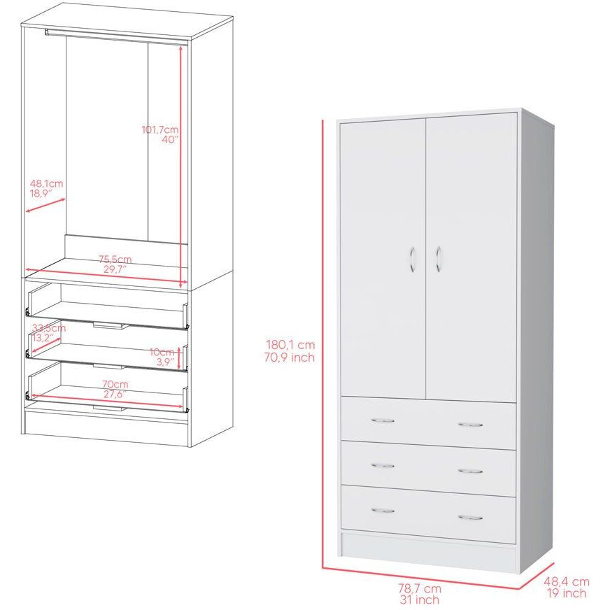 Armoire Ramey  Bedroom  White
