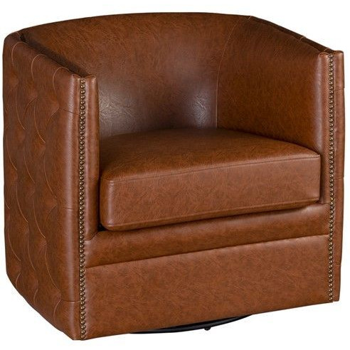 Capstone Tufted Barrel Swivel Chair