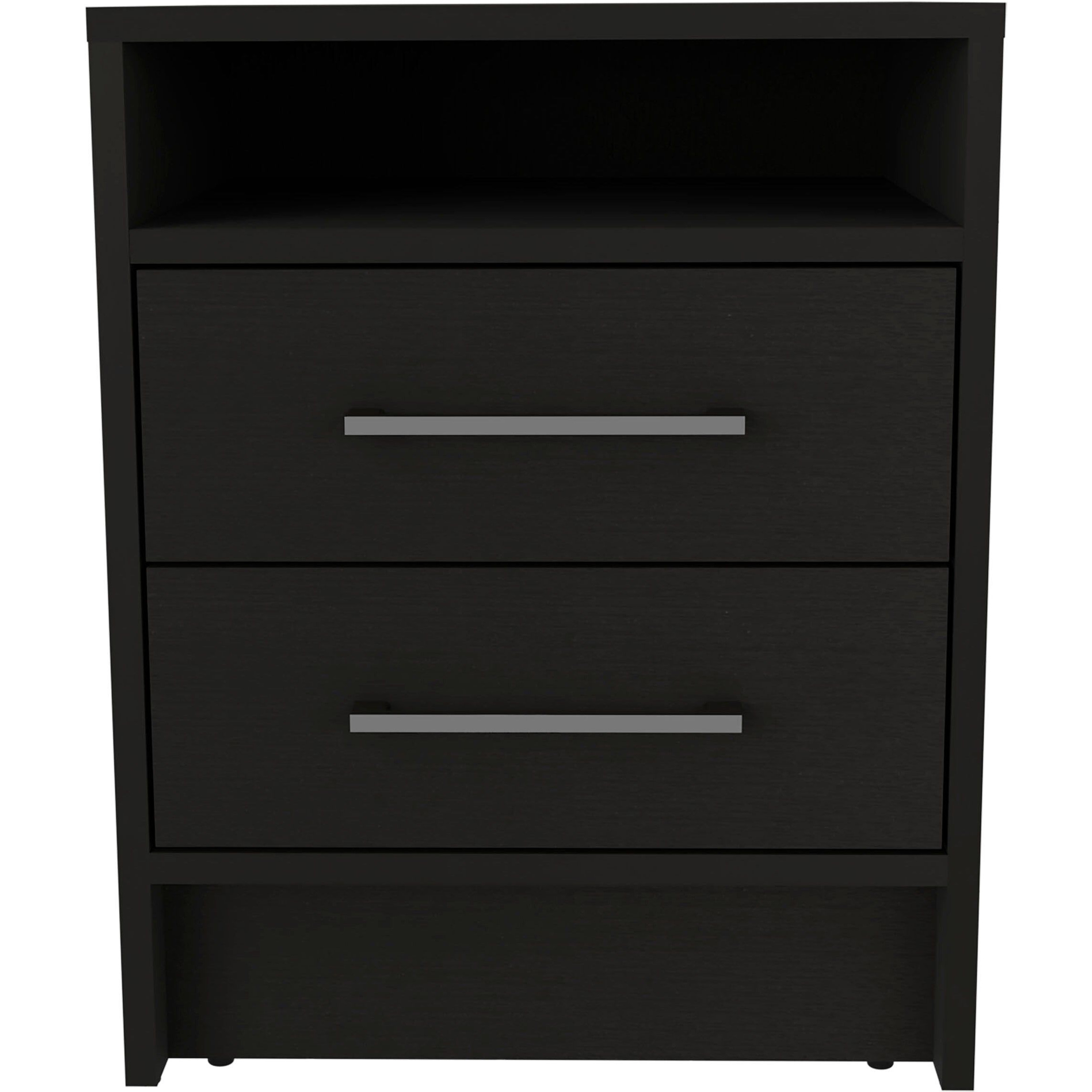 Nightstand Chase Compact Storage With Shelf & Drawers