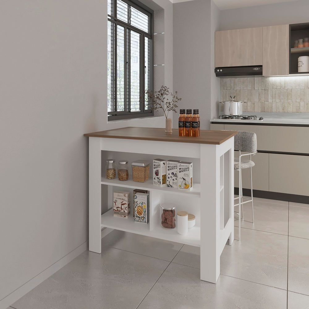 Kitchen Island Ada  Kitchen  Mahogany / White