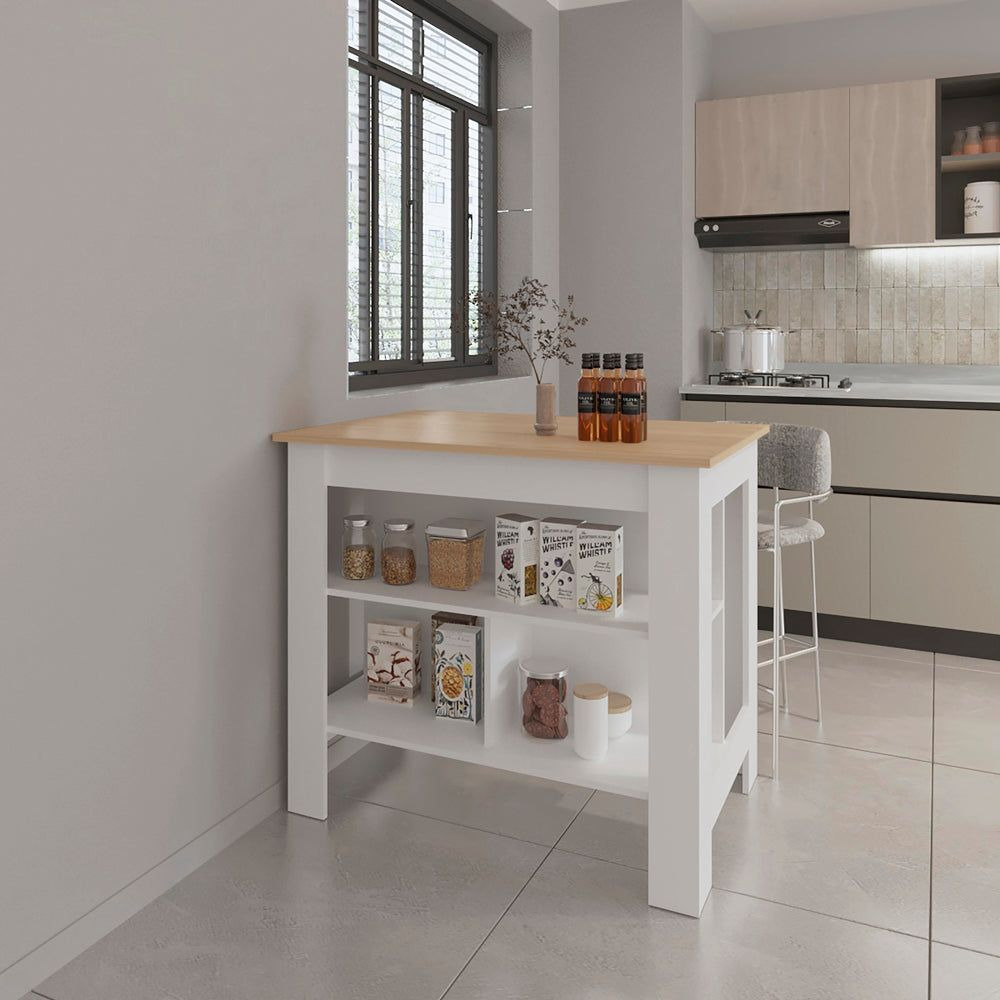 Kitchen Island Ada  Kitchen  Light Pine / White