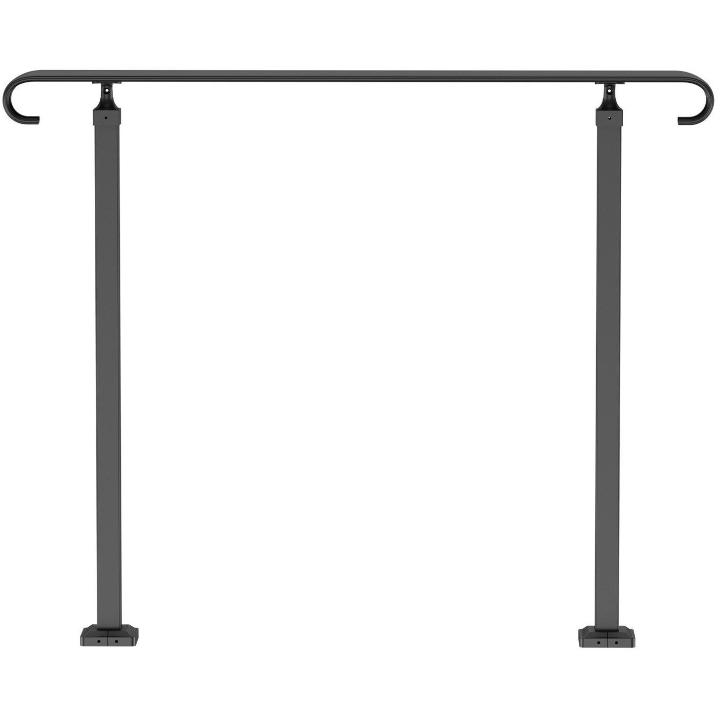 Vevor Handrails For Outdoor Steps  Fit 1-3 Steps Wrought Iron Handrail  Outdoor Stair Railing  Adjustable Front Porch Hand Rail  Black Transitional Hand Railings For Concrete Steps Or Wooden Stairs