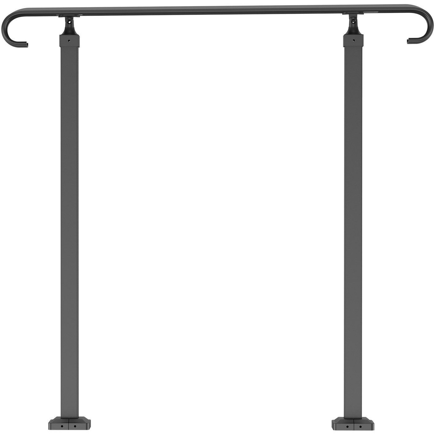 Vevor Handrails For Outdoor Steps  Fit 1-3 Steps Outdoor Stair Railing  Wrought Iron Handrail  Adjustable Front Porch Hand Rail  Black Transitional Hand Railings For Concrete Steps Or Wooden Stairs