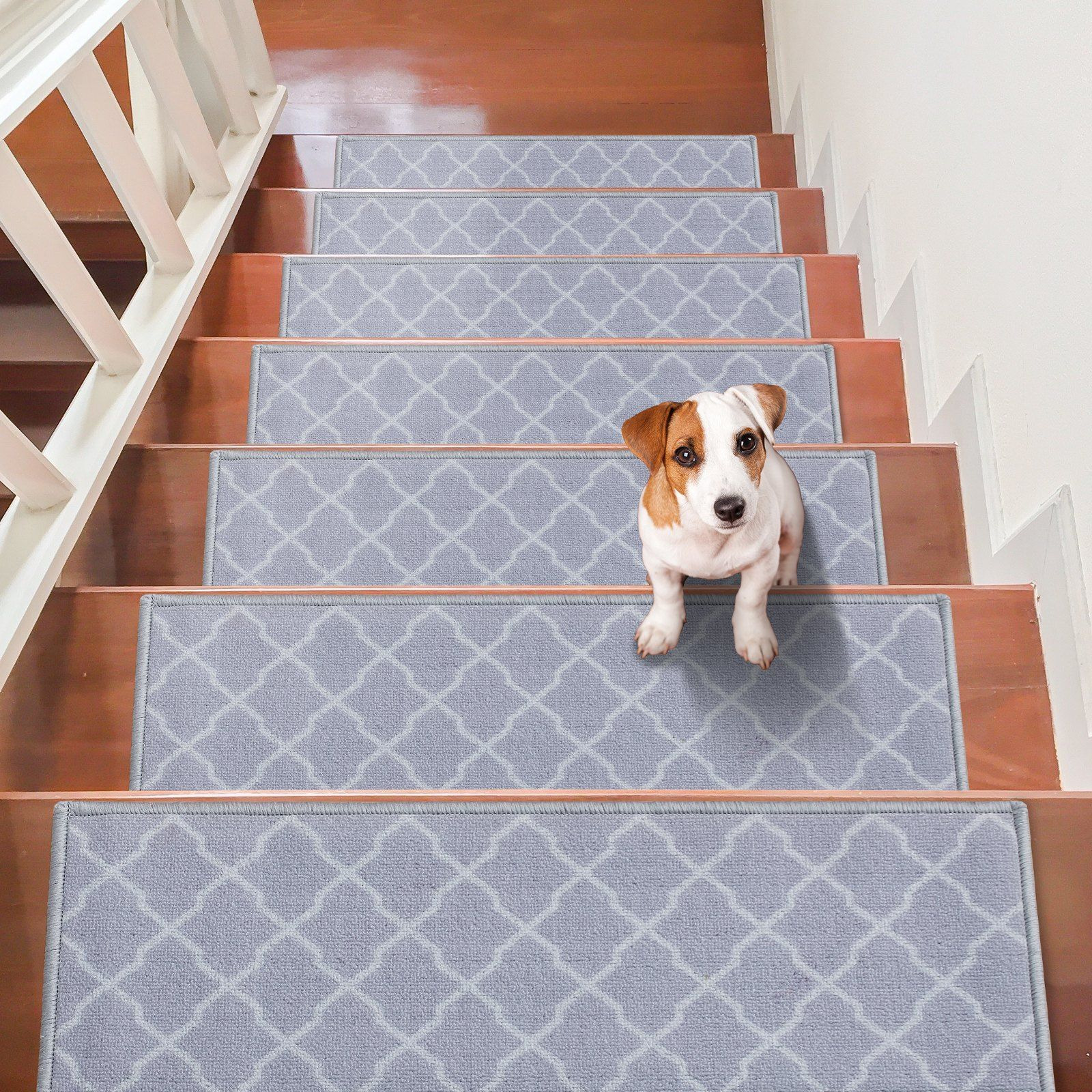 Vevor Stair Treads  Stairs Carpet Non Slip 9"" X 28""  Indoor Stair Runner For Wooden Steps  Anti Slip Carpet Soft Edging Stair Rugs Mats For Kids Elders And Dogs  15 Pcs  Light Gray